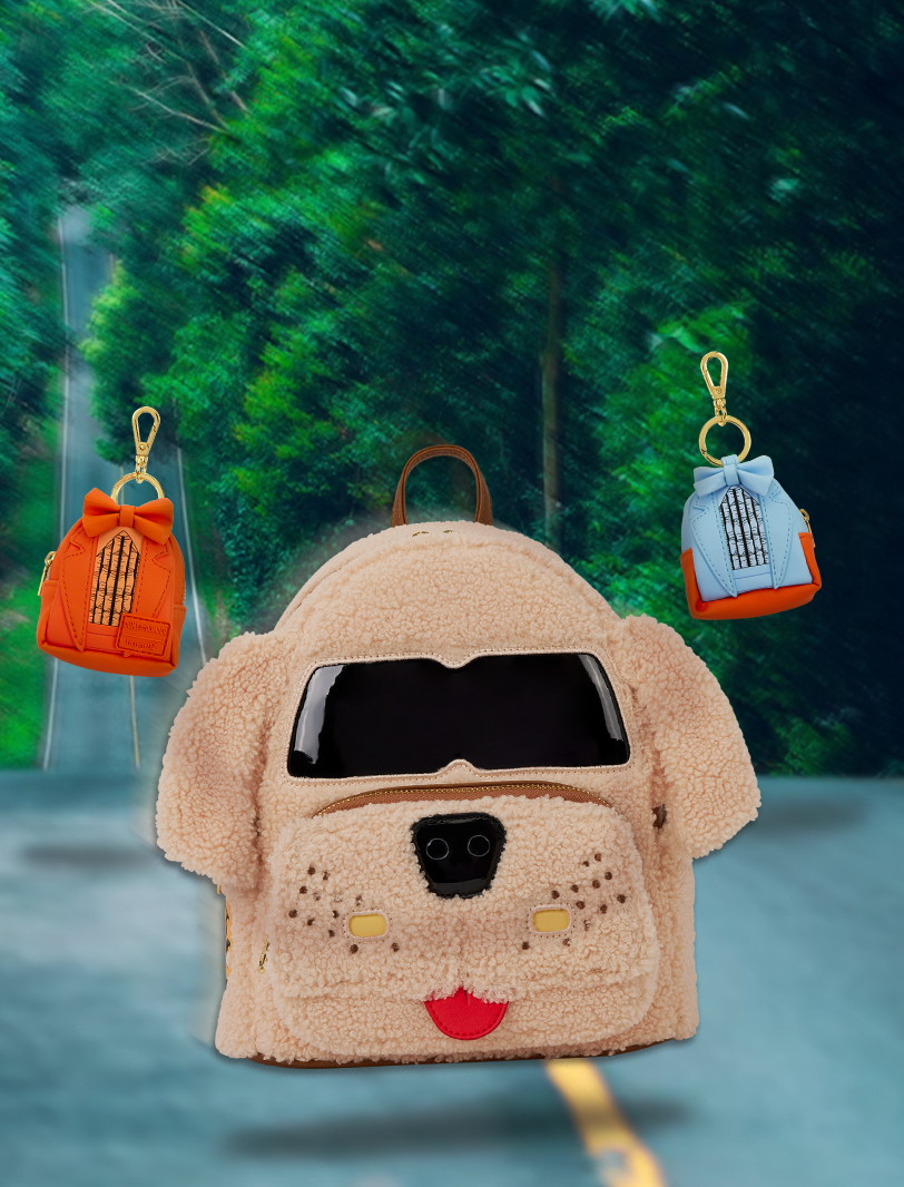 Country road background with lush green background featuring Loungefly Dumb & Dumber collection