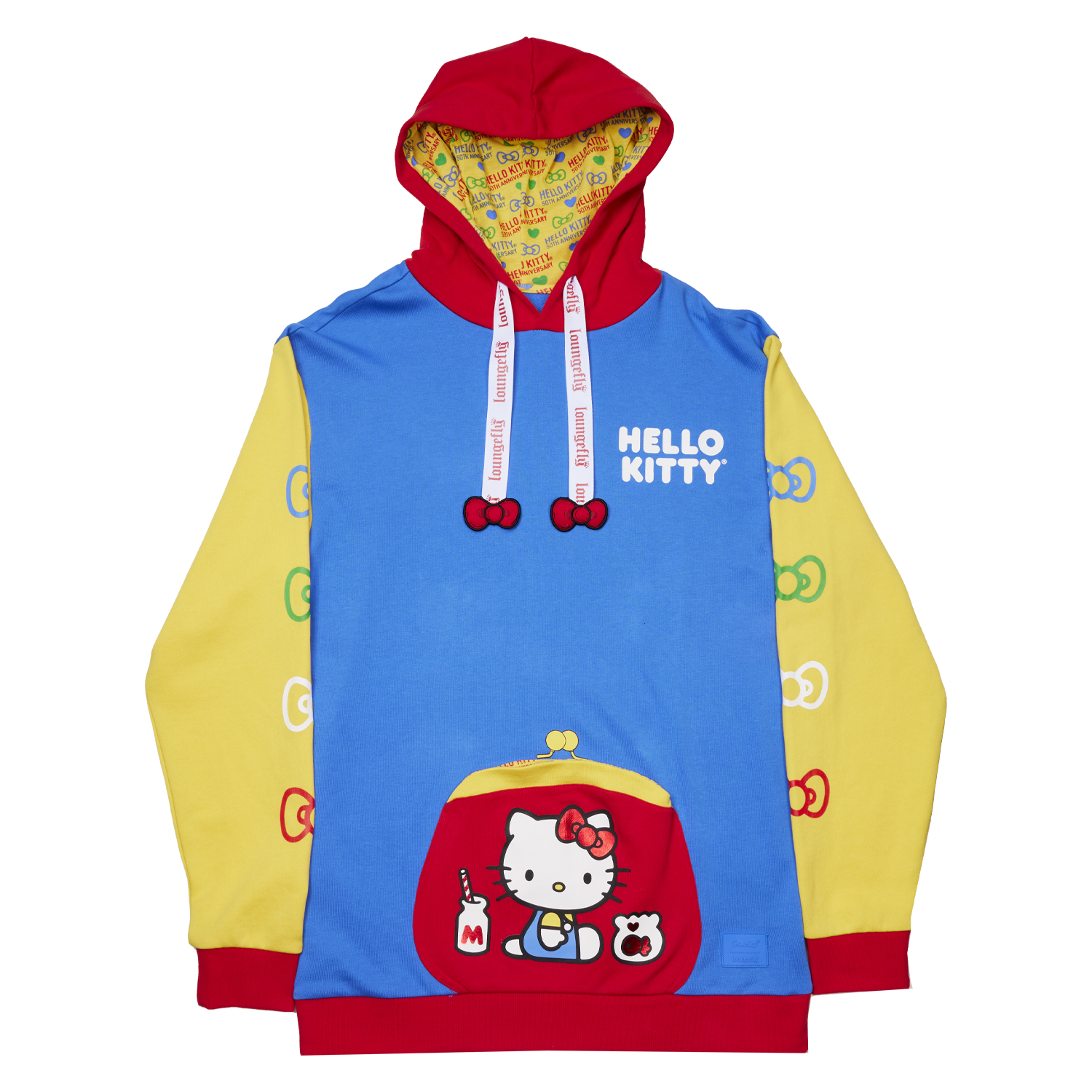 Buy Sanrio Hello Kitty 50th Anniversary Color Block Unisex Hoodie at Loungefly