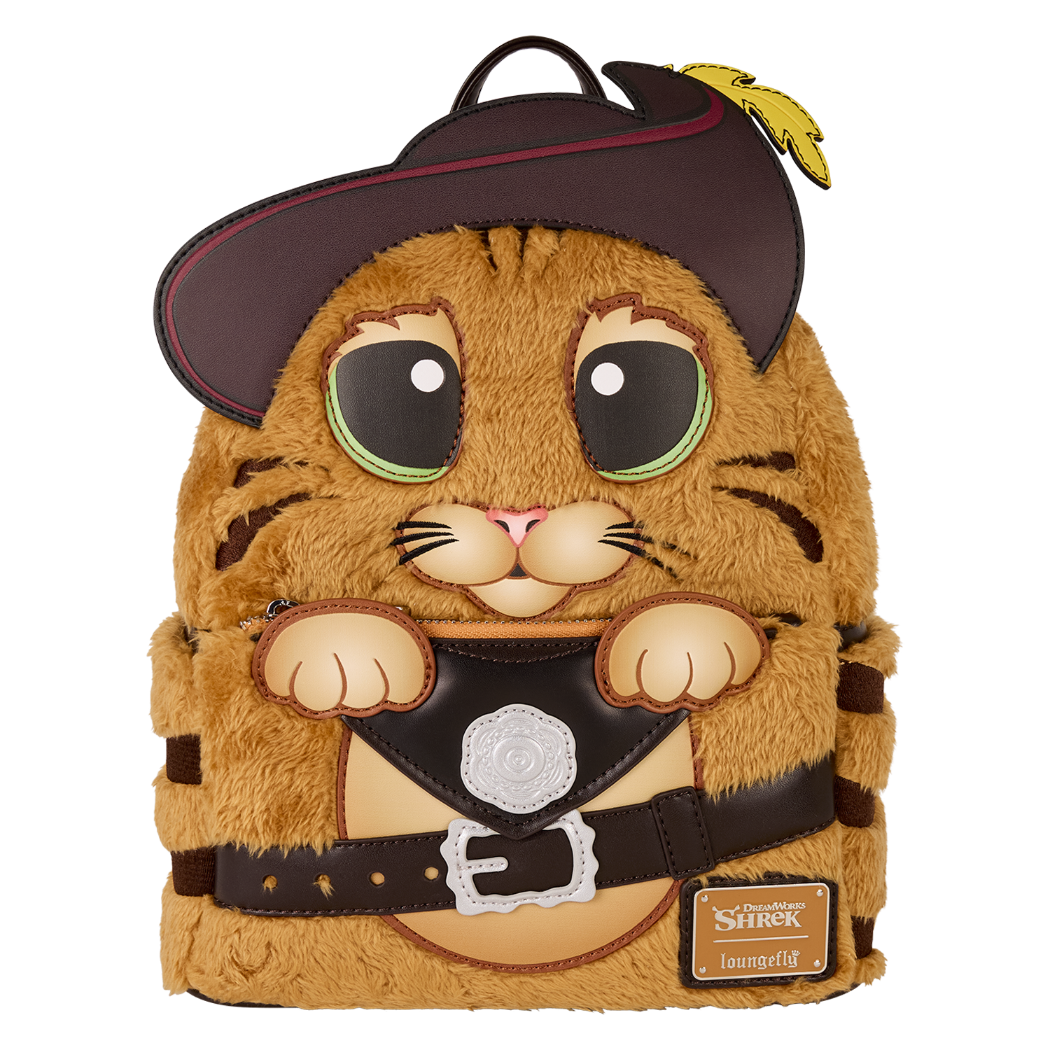 Loungefly Multicolor Shrek Puss In Boots Plush Cosplay Mini Backpack