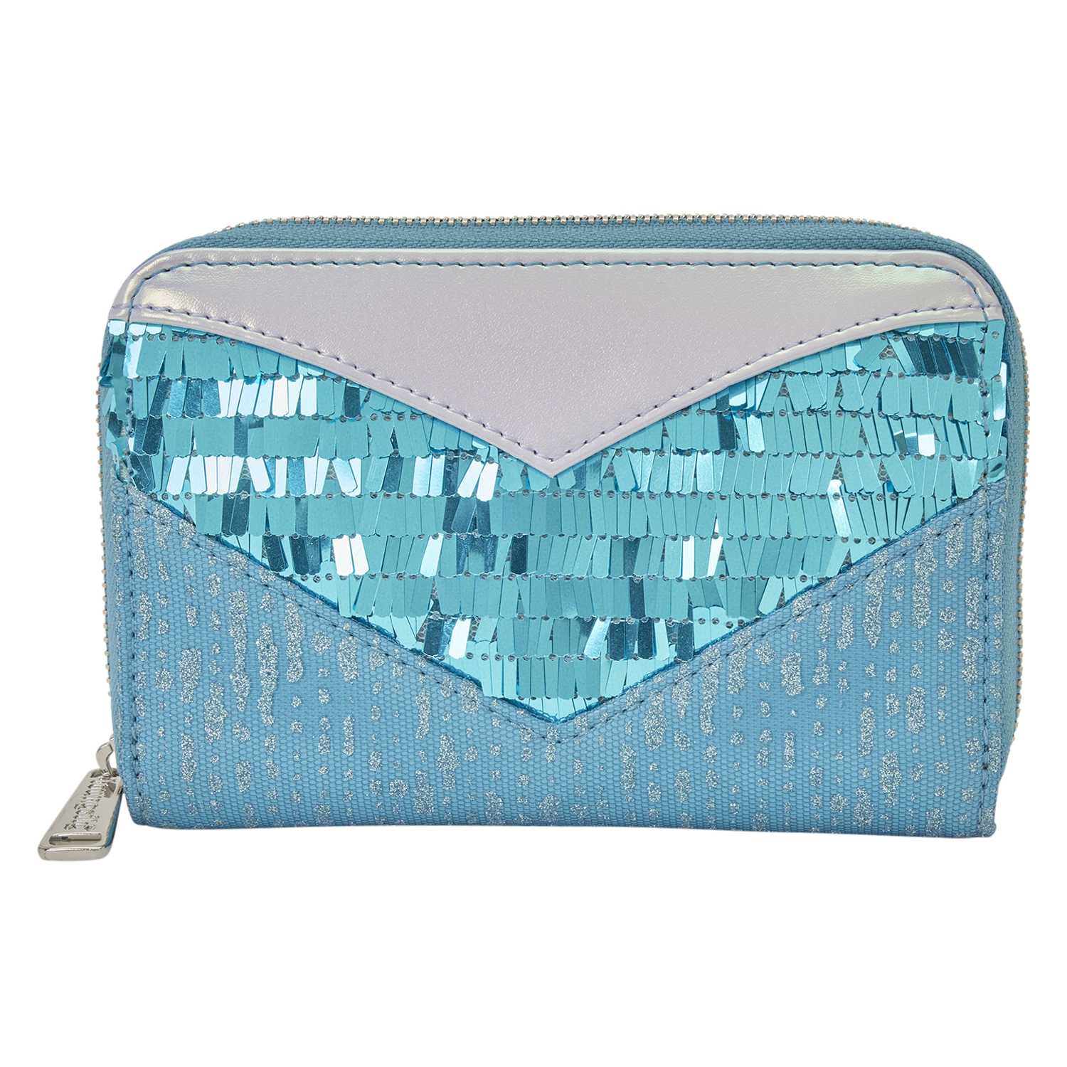 Loungefly Multicolor Frozen Princess Elsa Glitter Sequin Zip Around Wallet