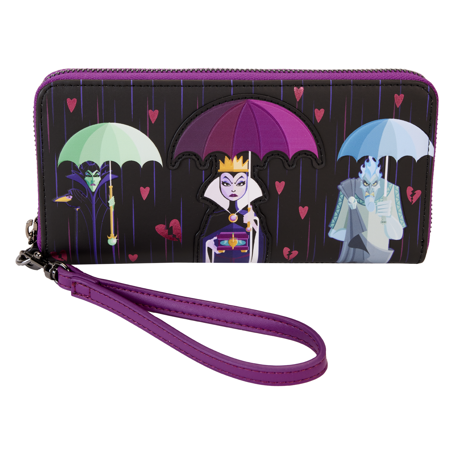 Buy Disney Villains Curse Your Hearts Zip Around Wristlet Wallet at Loungefly