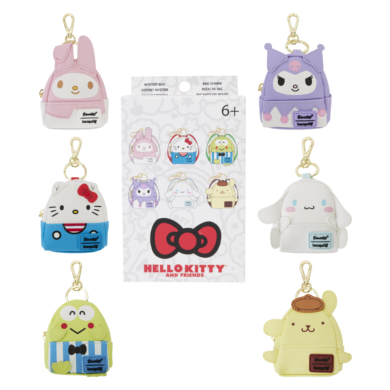 Loungefly Multicolor Sanrio Hello Kitty & Friends Cosplay Mystery Mini Backpack Keychain Charm