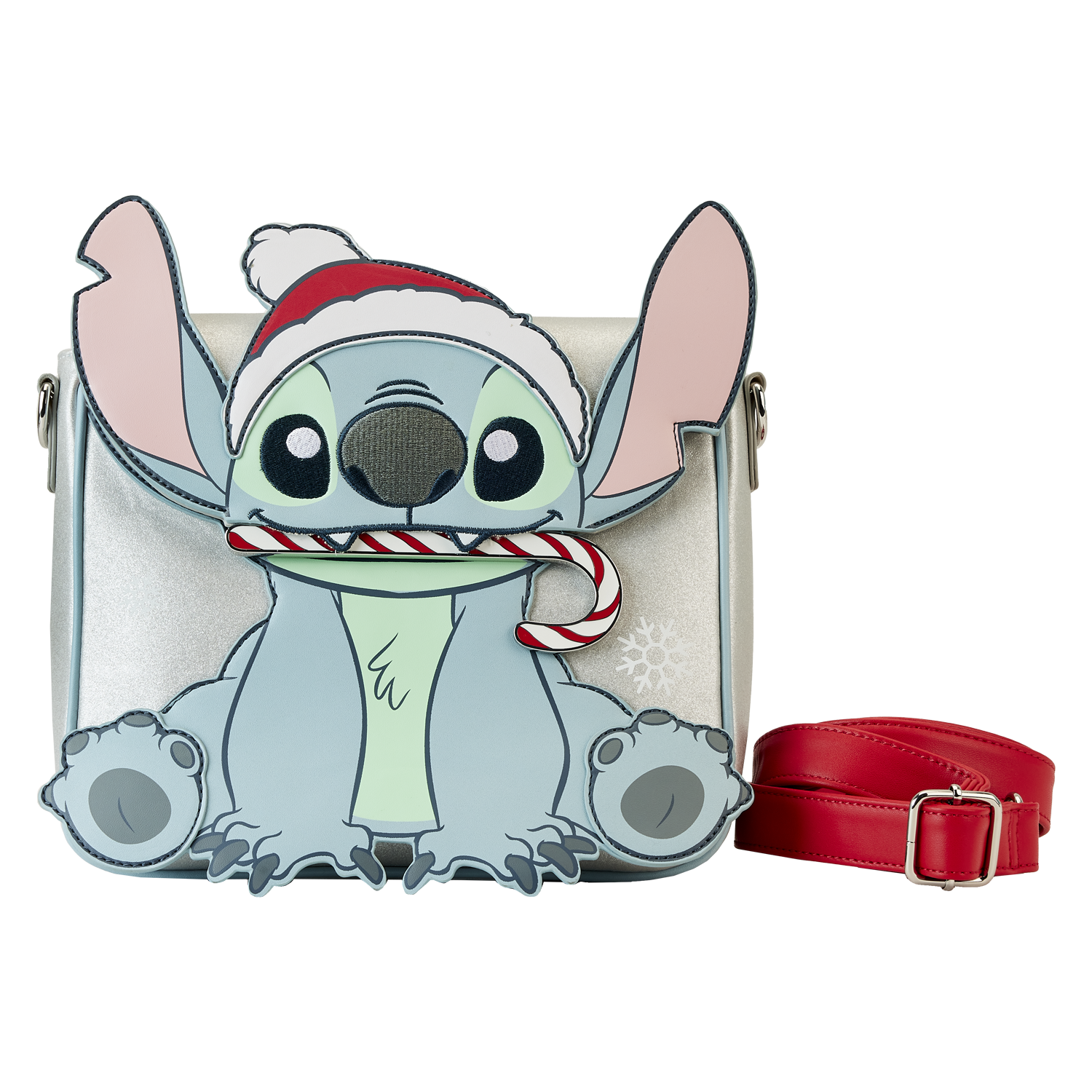 Buy Stitch Holiday Glitter Crossbody Bag at Loungefly.