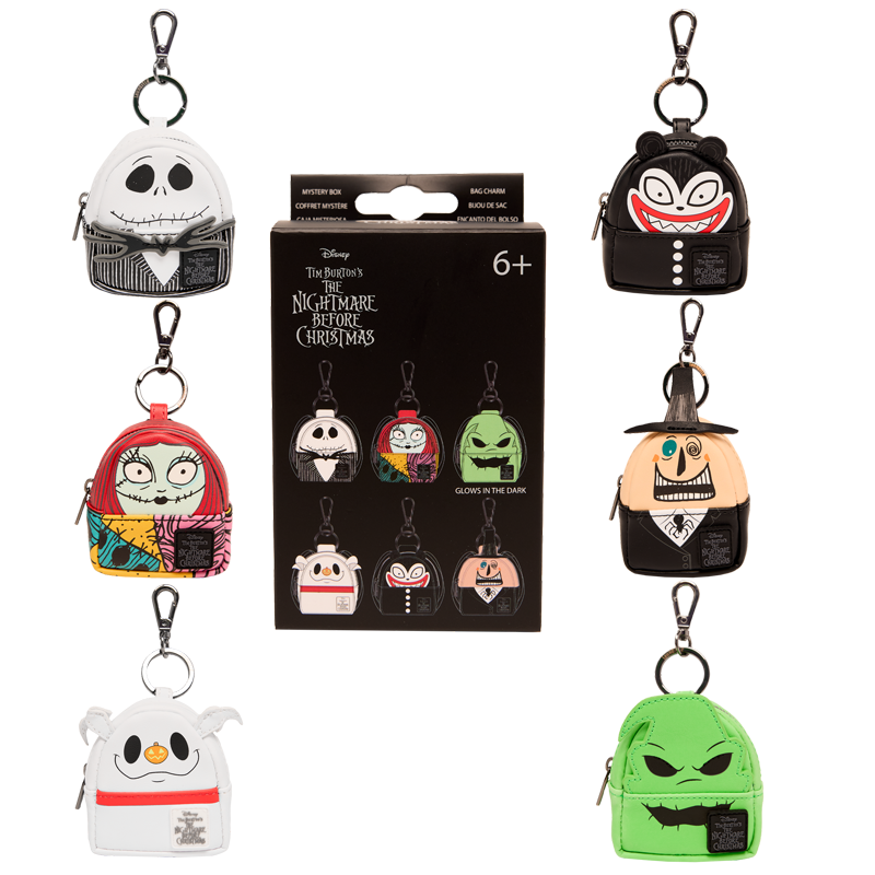 Loungefly Multicolor The Nightmare Before Christmas Cosplay Mystery Mini Backpack Keychain Charm