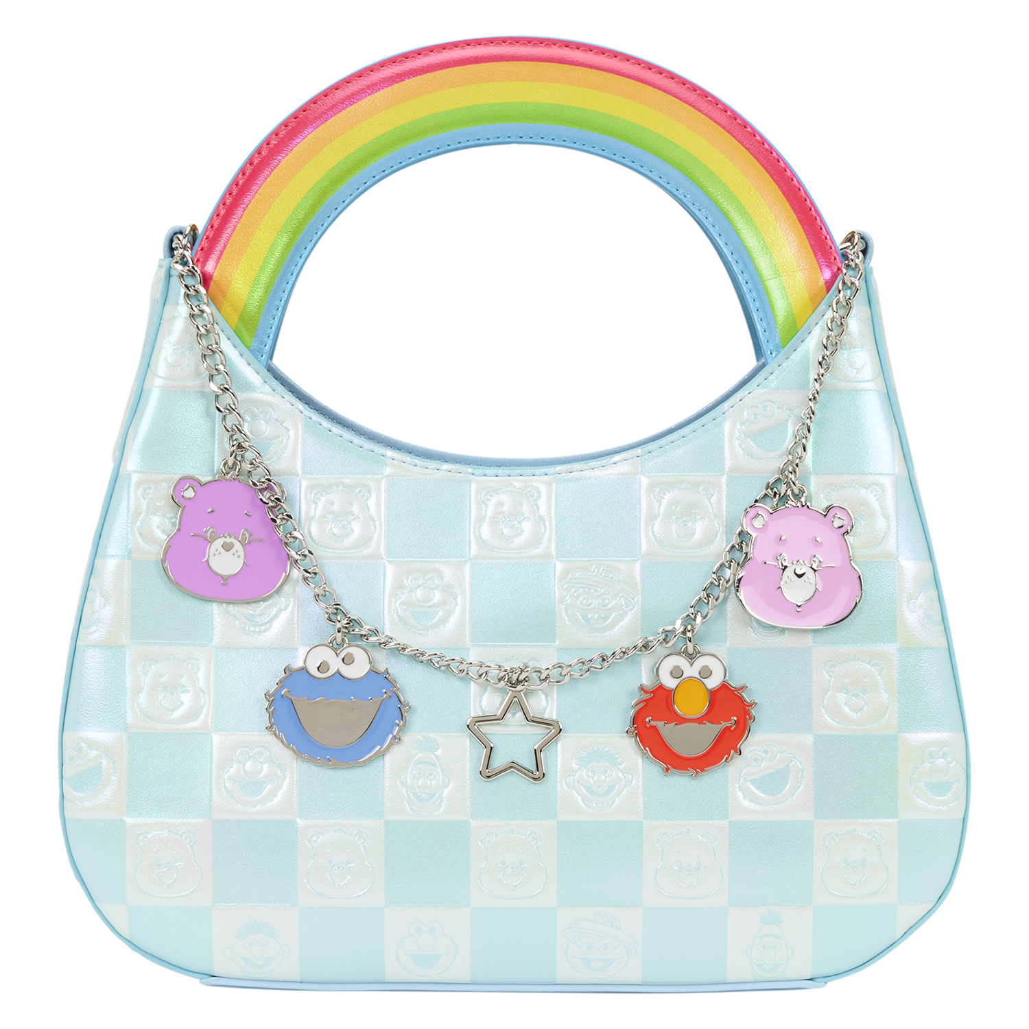 Loungefly Multicolor Care Bears X Sesame Street Charm Crossbody Bag