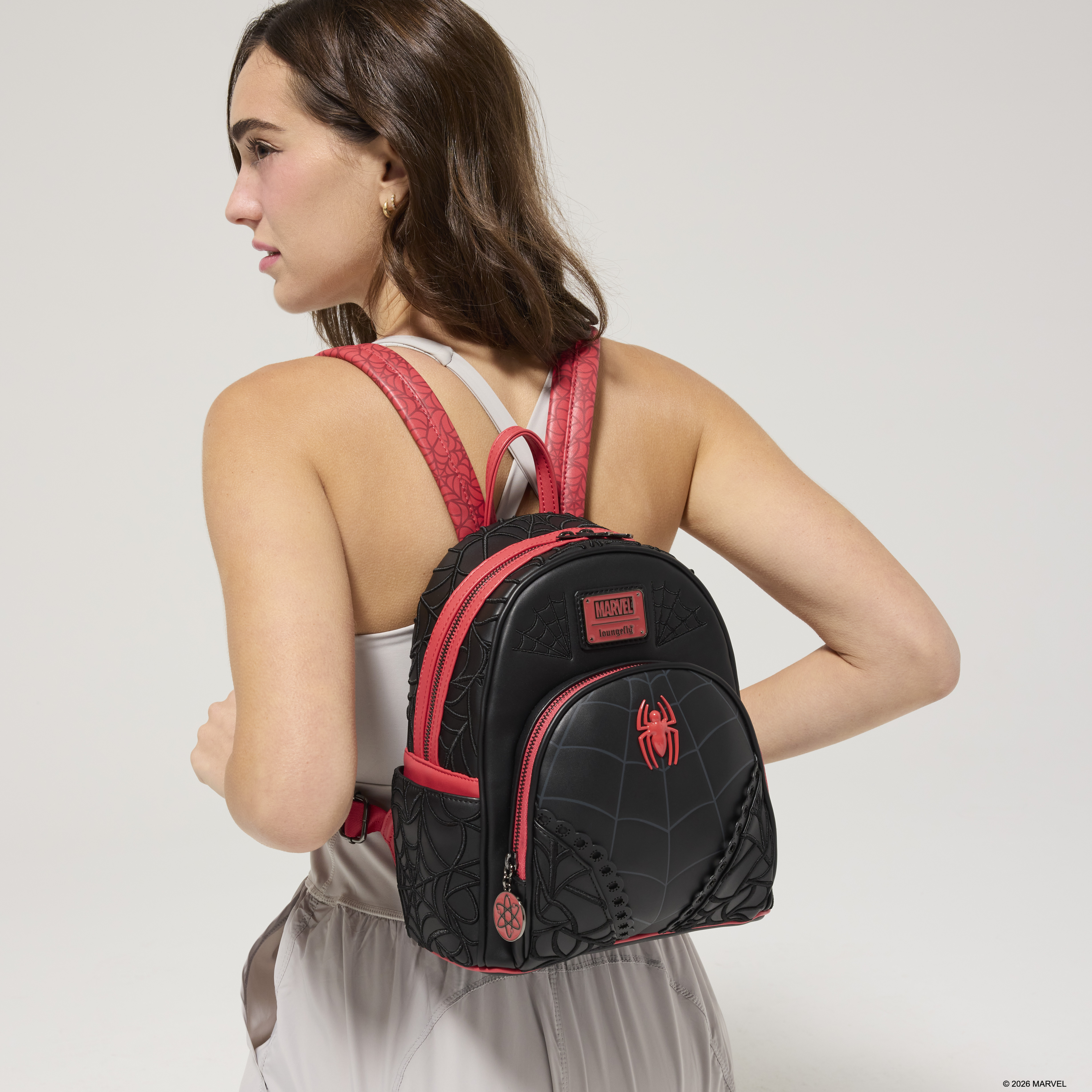 Loungefly Marvel Spiderman Backpack Spider-Man Convertible Corduroy Exclusive Loungefly Mini  main image 4