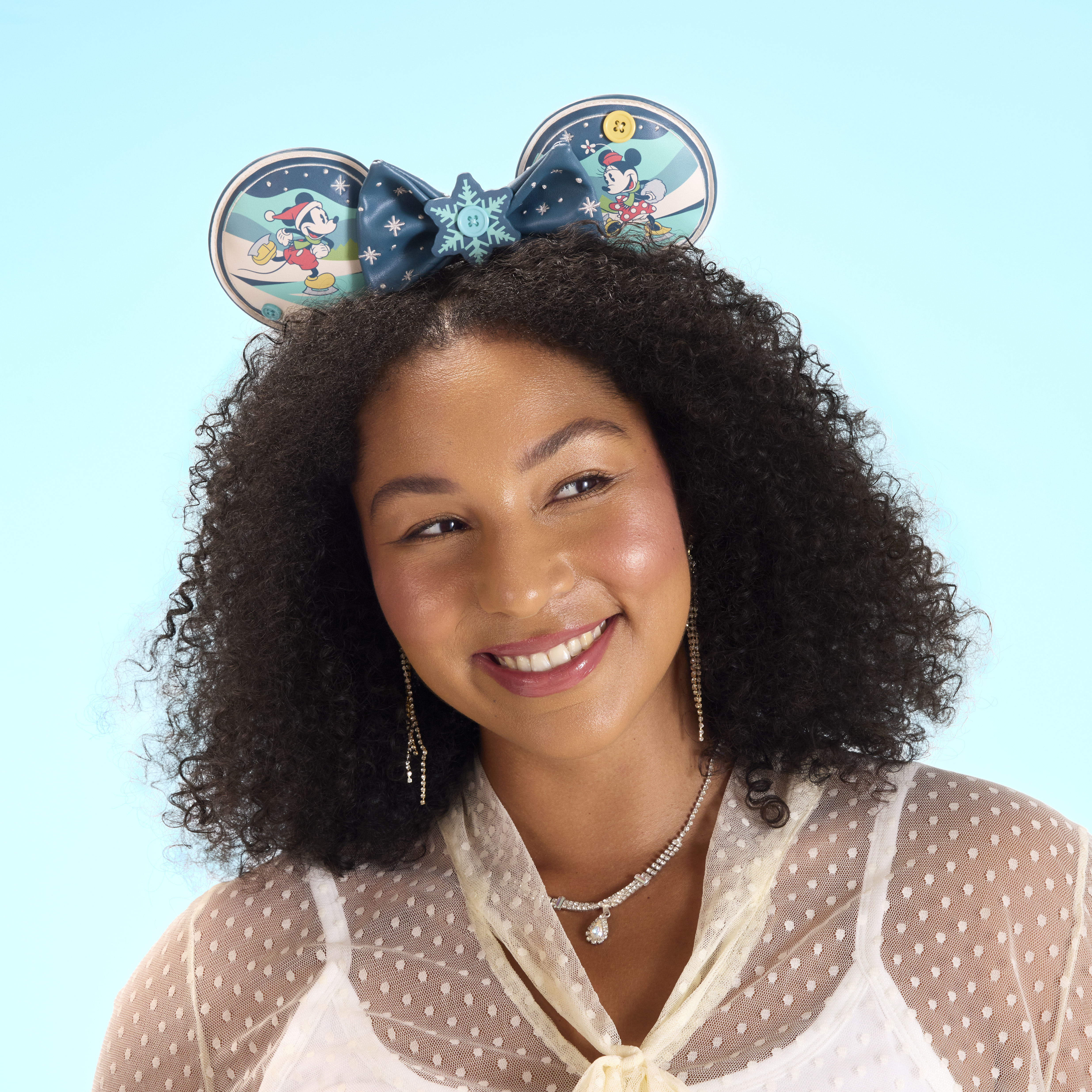 Mickey & Minnie Holiday Ear Headband | Loungefly display picture 3