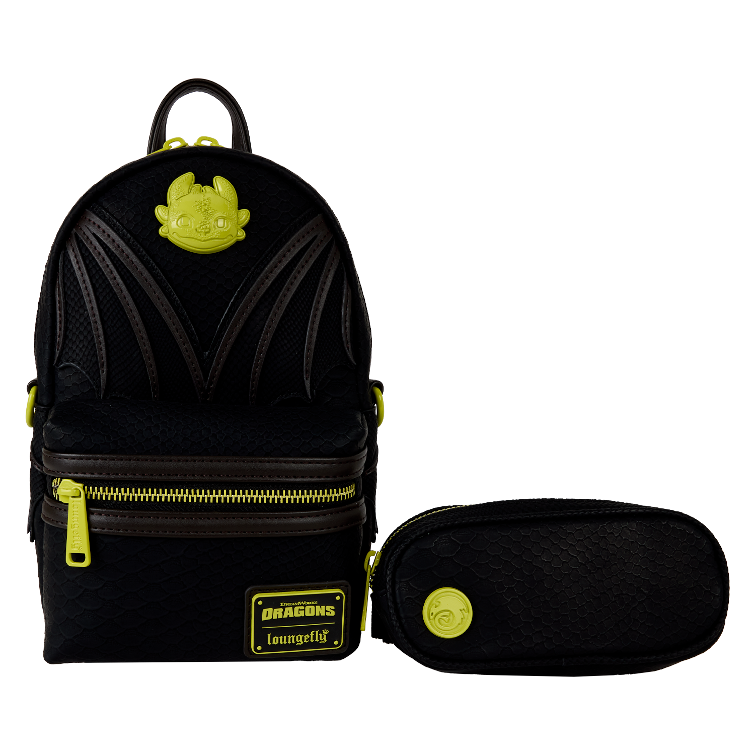 Photos - Action Figures / Transformers Loungefly How To Train Your Dragon Night Fury Sling Crossbody Bag With Coin Bag DWTB0004 
