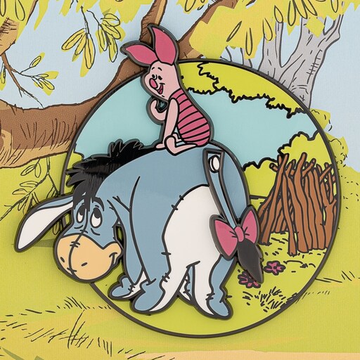 Disney Winnie the Pooh Eeyore and Piglet Collector Box Moving Enamel Pin