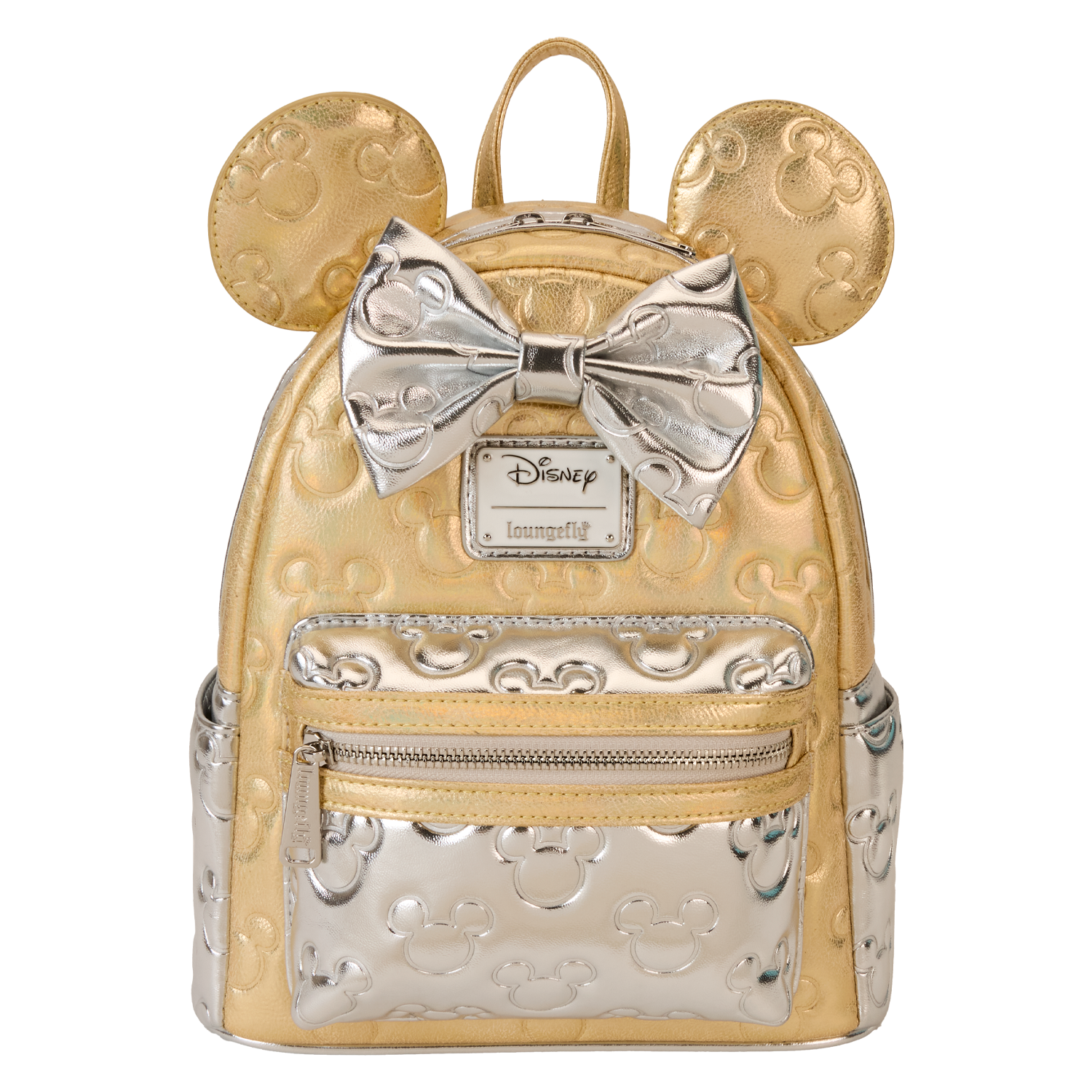 Disney outlets Loungefly 50th Anniversary Minnie Gold Navy Iridescent Shimmer Backpack