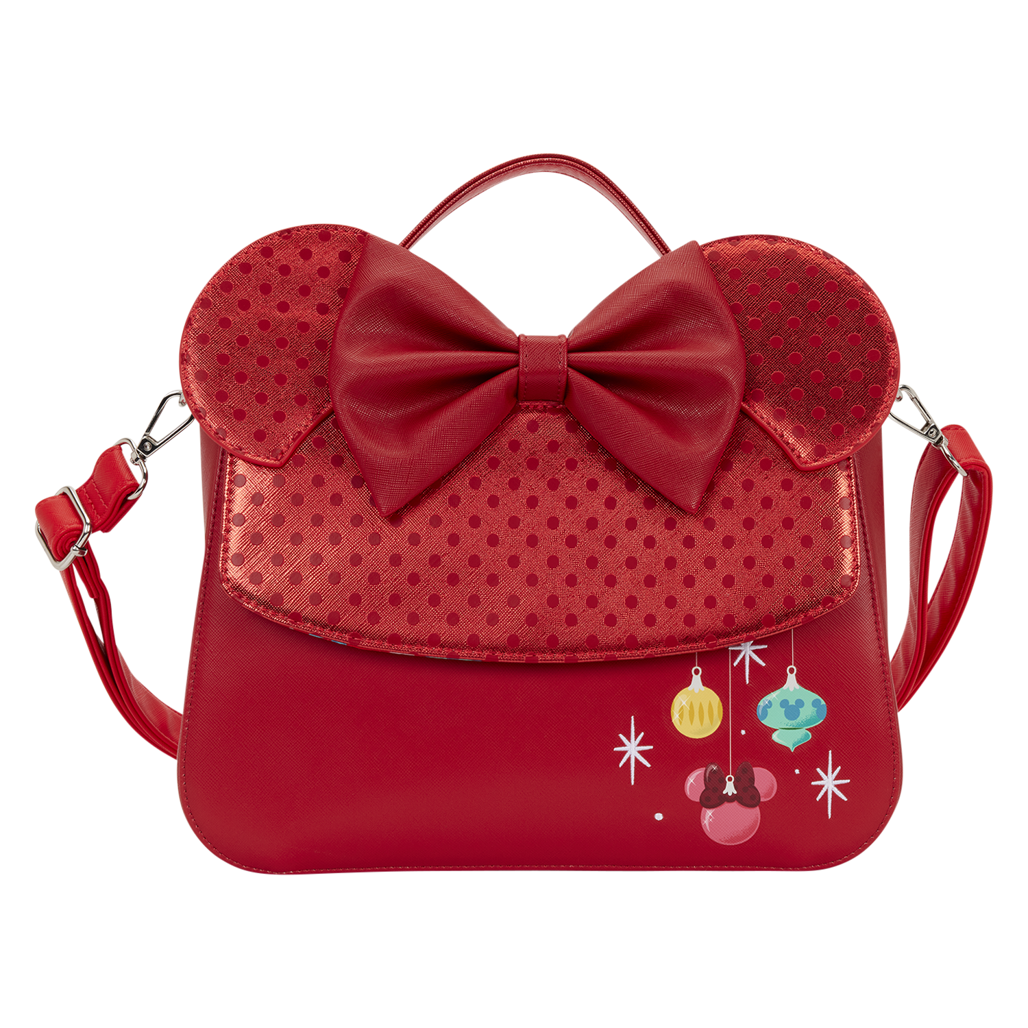 Loungefly Multicolor Minnie Mouse Holiday Ornaments Crossbody Bag