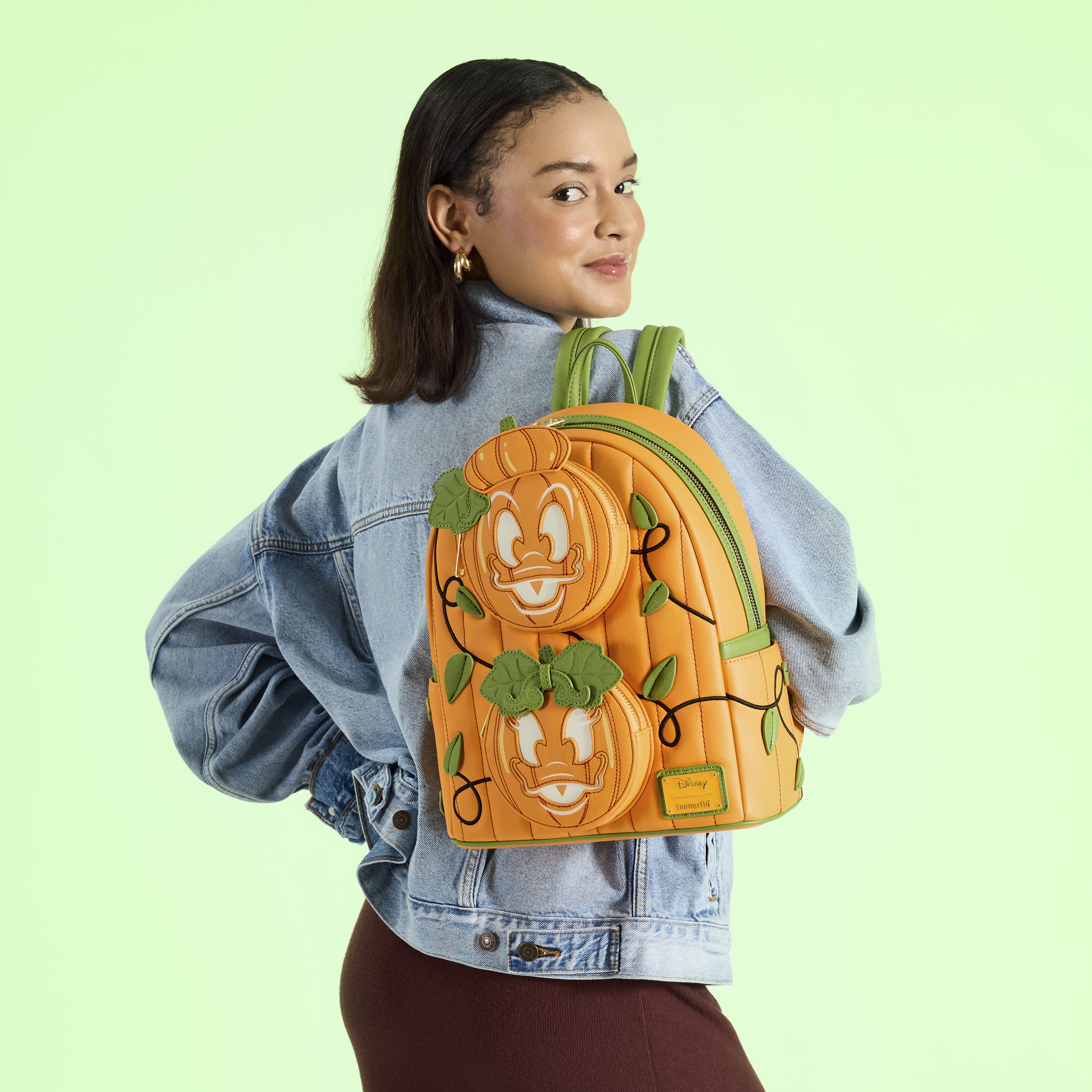 Donald & Daisy Jack-o\'-Lantern Exclusive Glow Mini Backpack Pumpkins Ducks NWT Donald & Daisy Jack-o main image 2