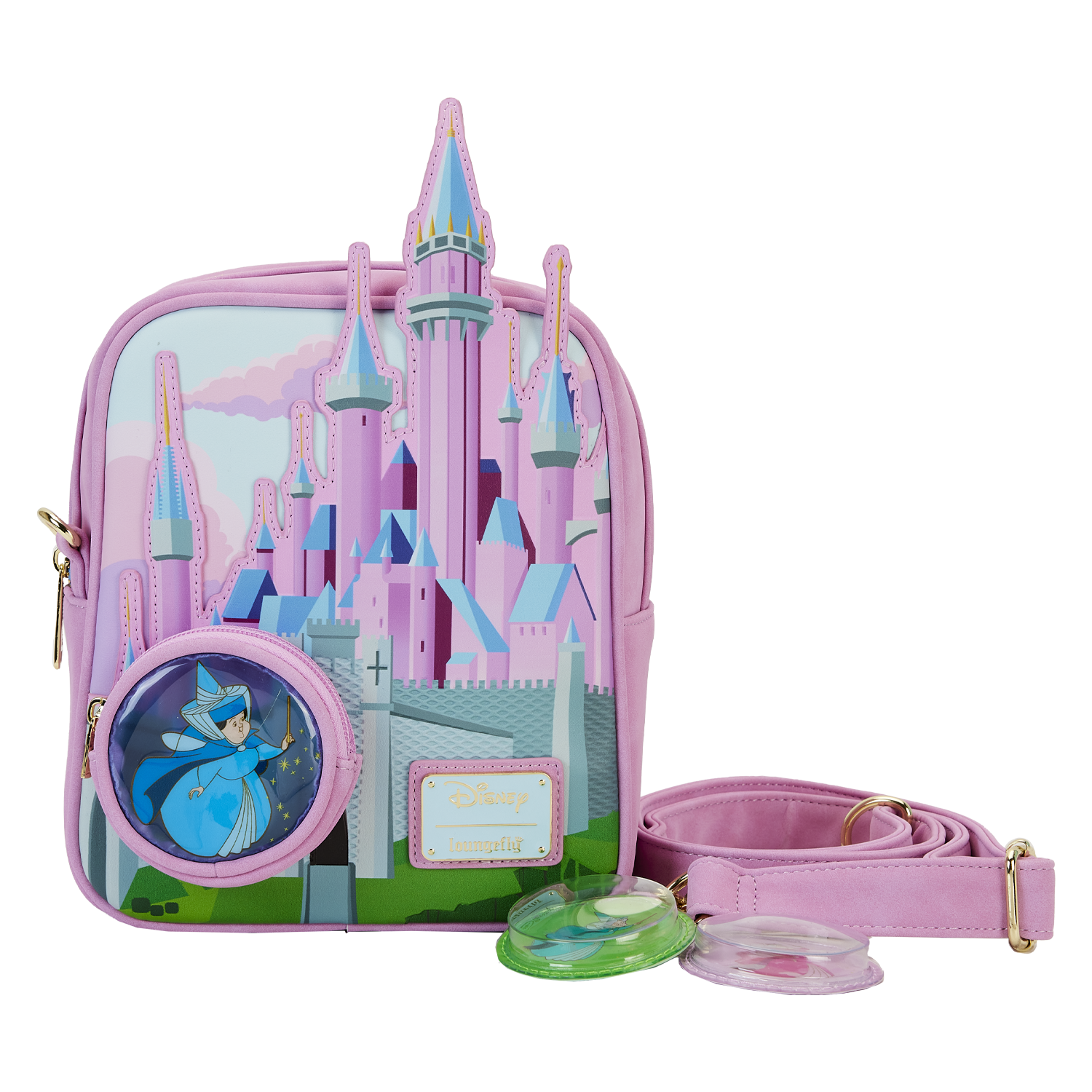 Disney Dooney & Bourke 60th Sleeping Beauty 3 Good Fairies Crossbody Bag  Purse