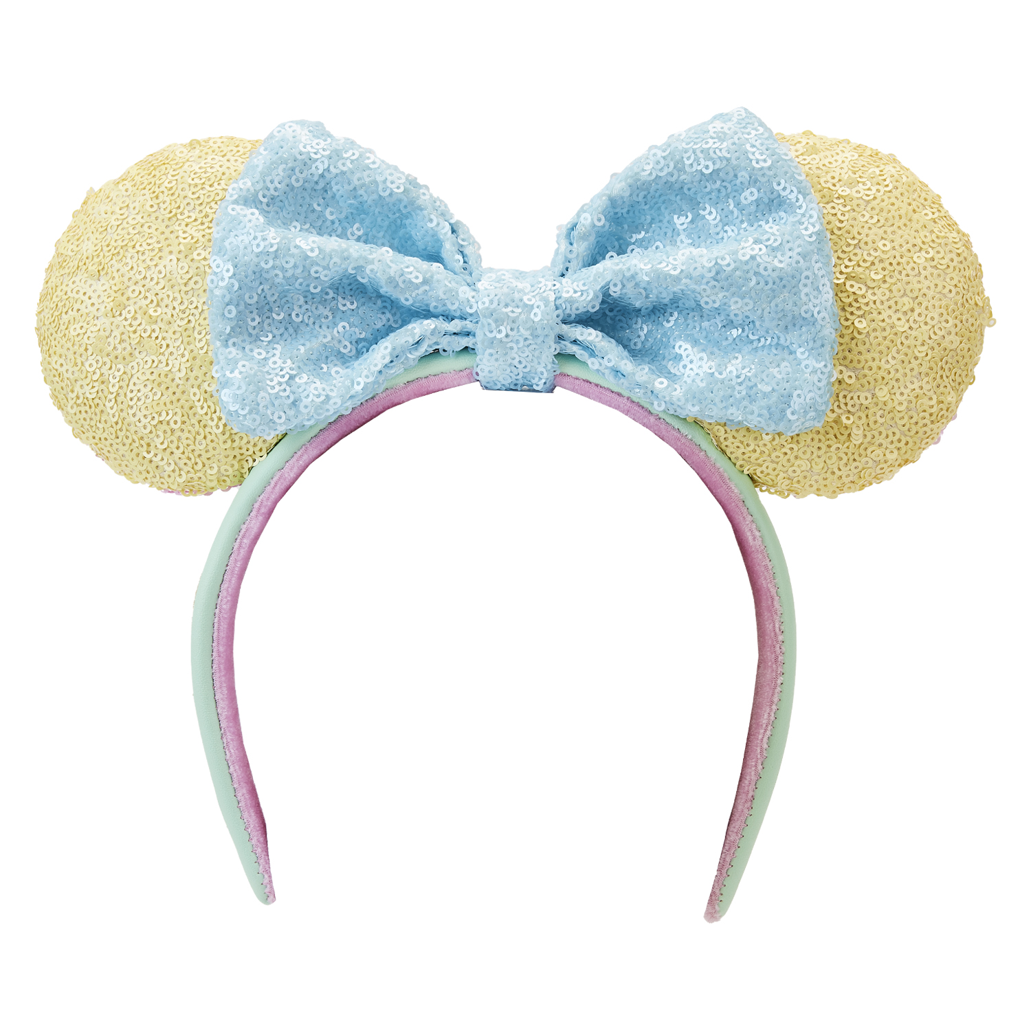 New Gold and Blue Sequined Minnie Ear Headband Shines at