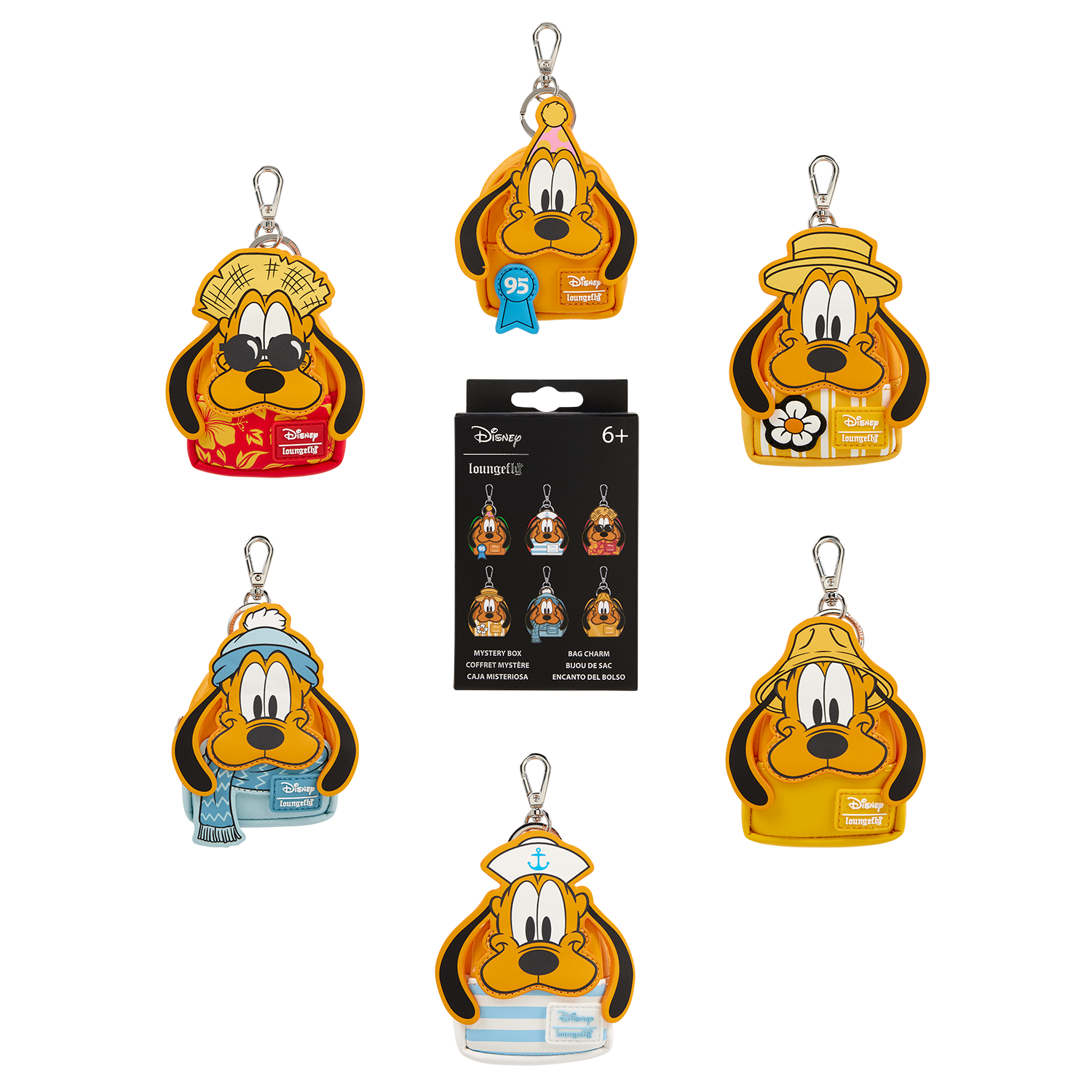 Loungefly Multicolor Pluto 95Th Anniversary Cosplay Mystery Mini Backpack Keychain Charm