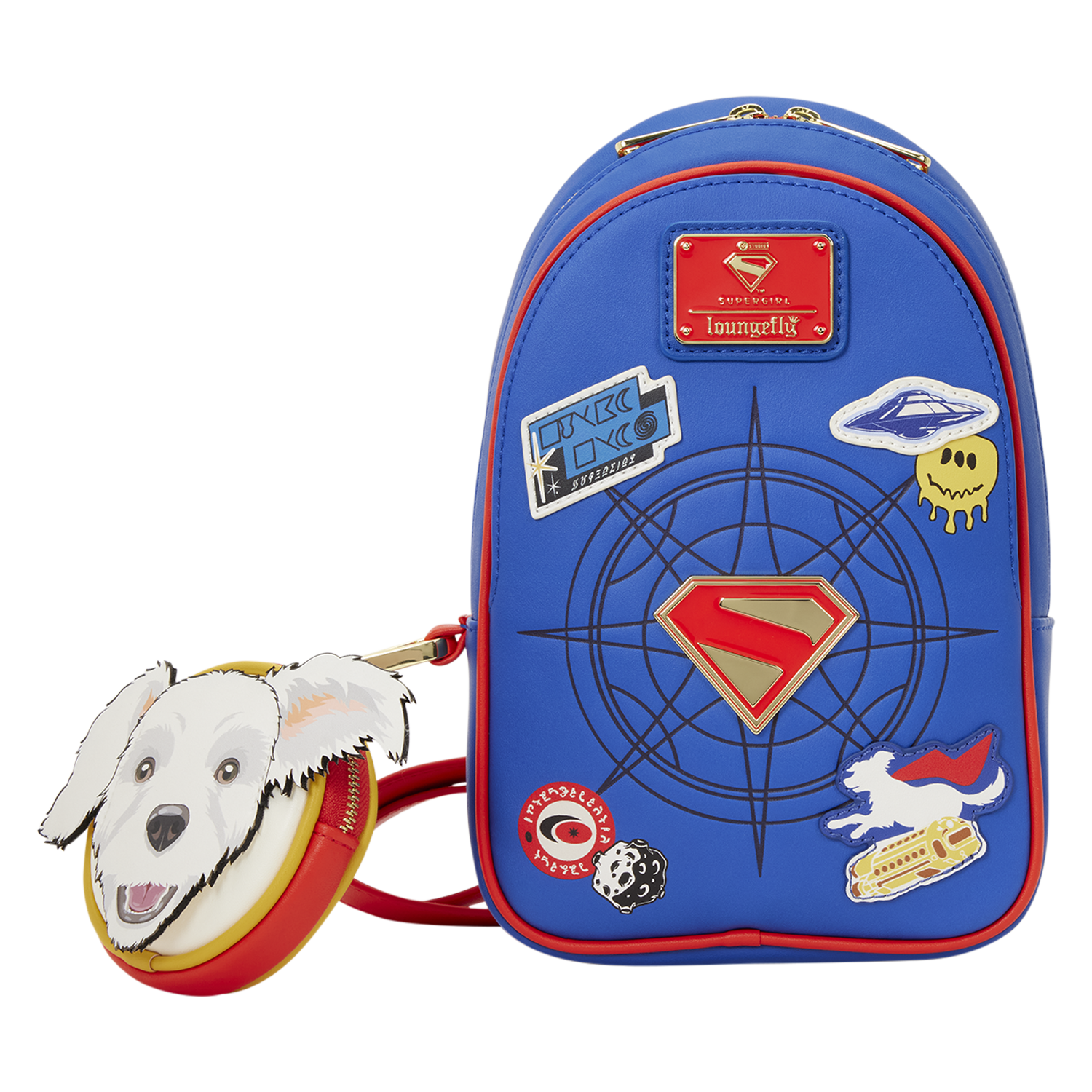 Loungefly Multicolor Supergirl Krypto Sling Crossbody Bag With Coin Bag