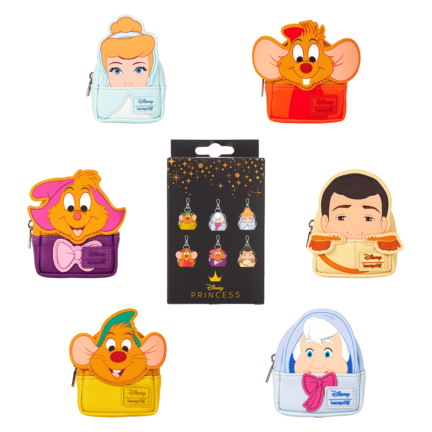 Loungefly Multicolor Cinderella 75Th Anniversary Cosplay Mystery Mini Backpack Keychain Charm