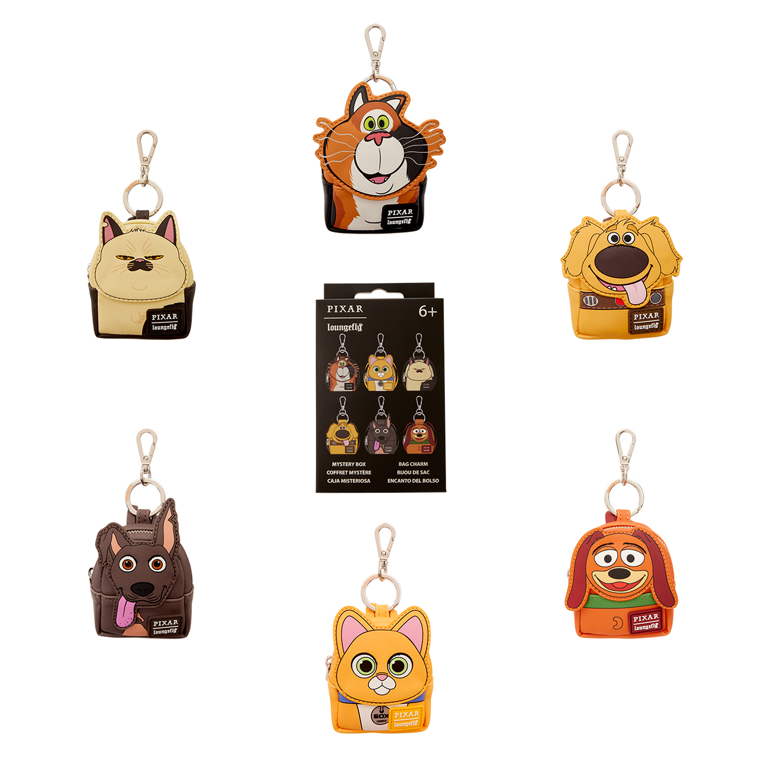 Loungefly Multicolor Pixar Dogs & Cats Cosplay Mystery Mini Backpack Keychain Charm