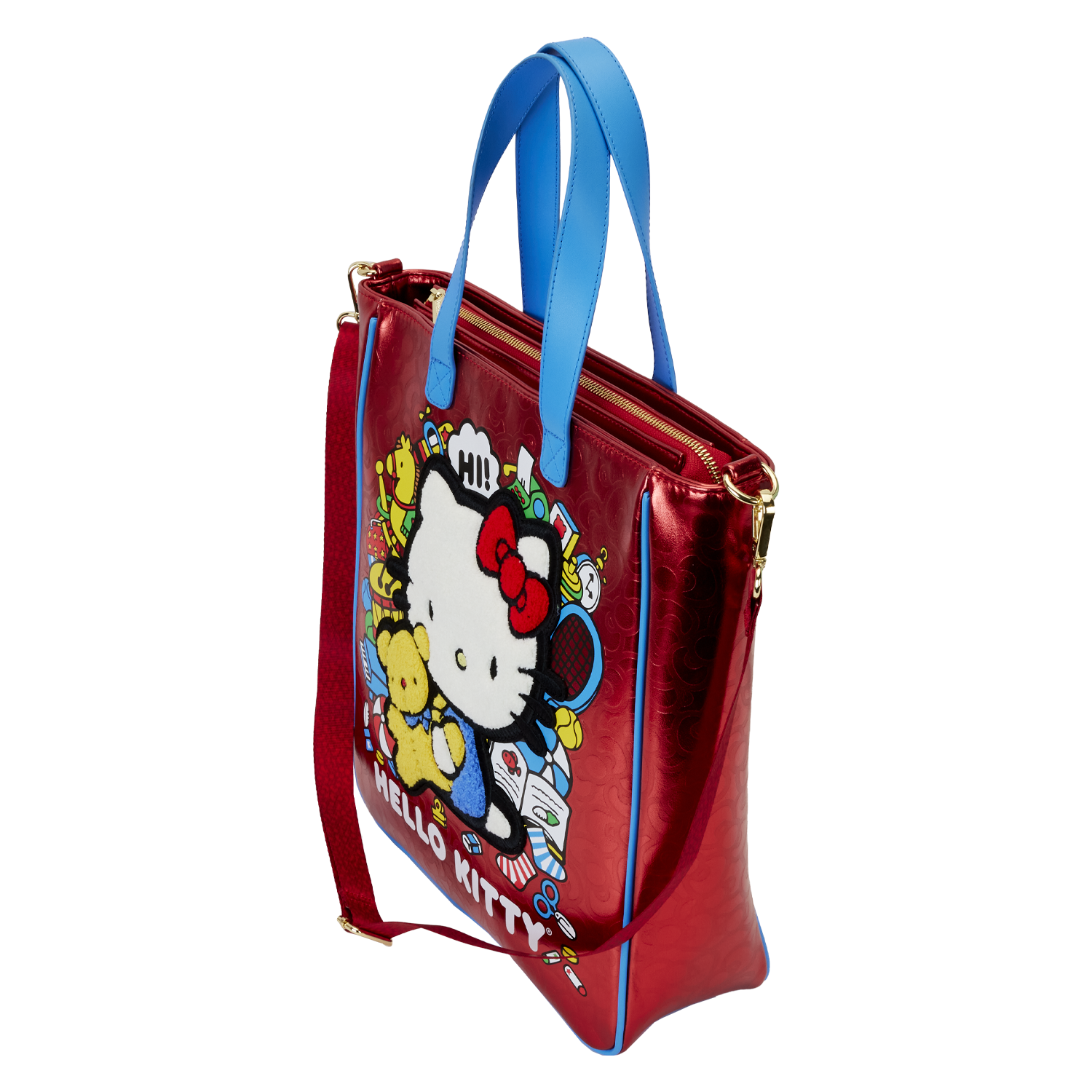 Buy Sanrio Hello Kitty 50th Anniversary Metallic Tote Bag with Coin Bag ...