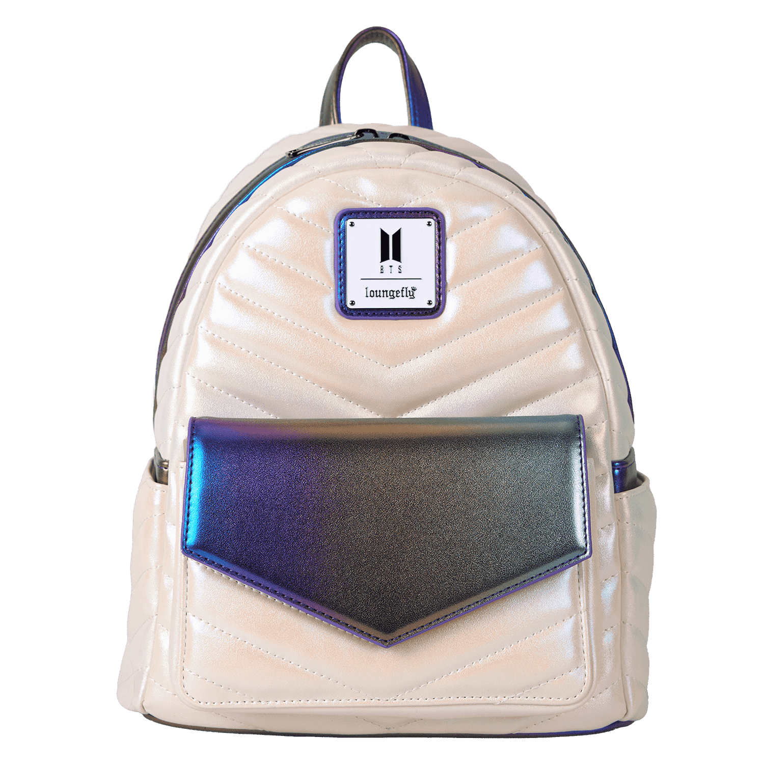 Loungefly Funko POP! BTS メンバー柄 ショルダーバッグ Funko Pop! By Loungefly BTS Iridescent Quilted Crossbody Bag