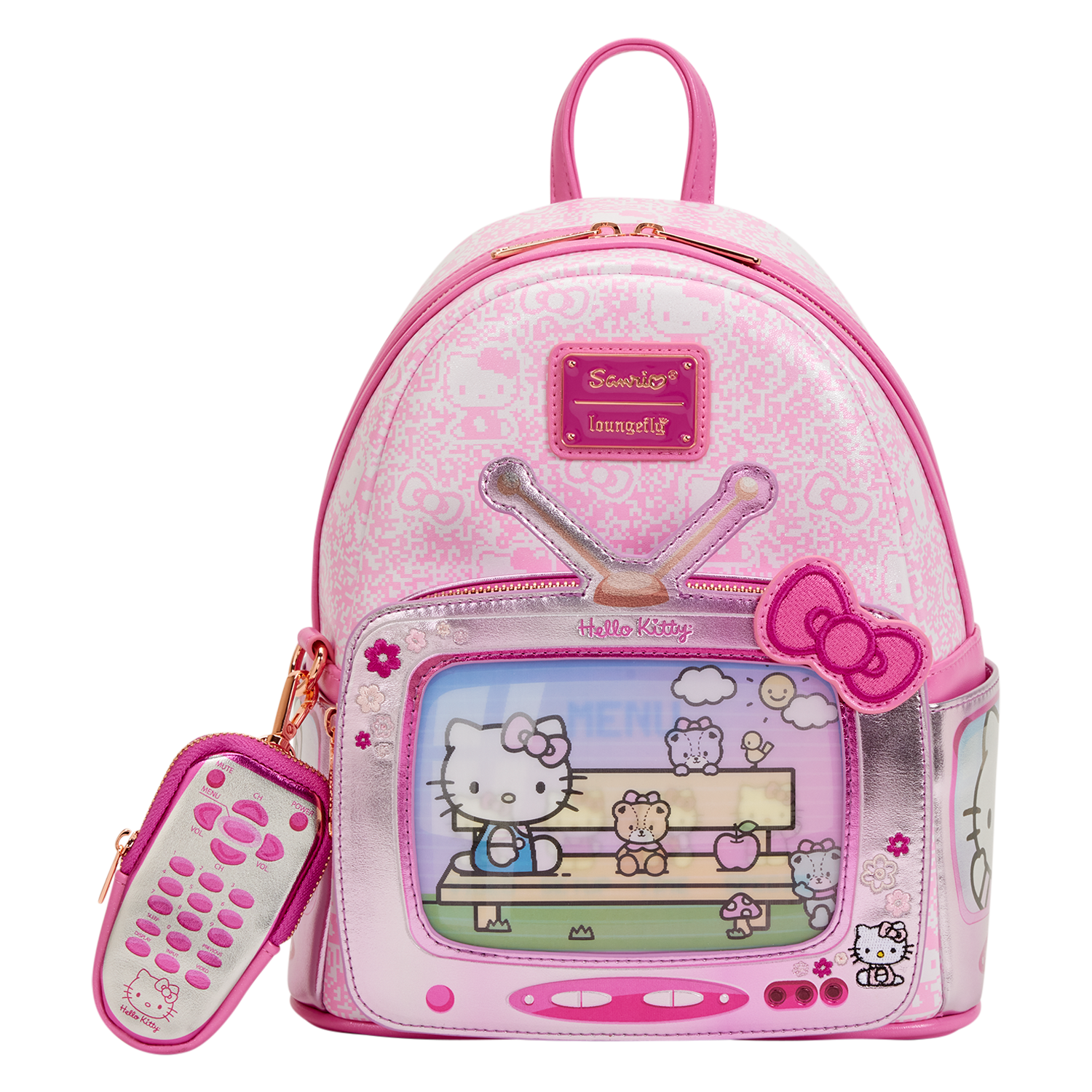 Loungefly Multicolor Sanrio Hello Kitty Vintage Tv Lenticular Mini Backpack With Coin Bag