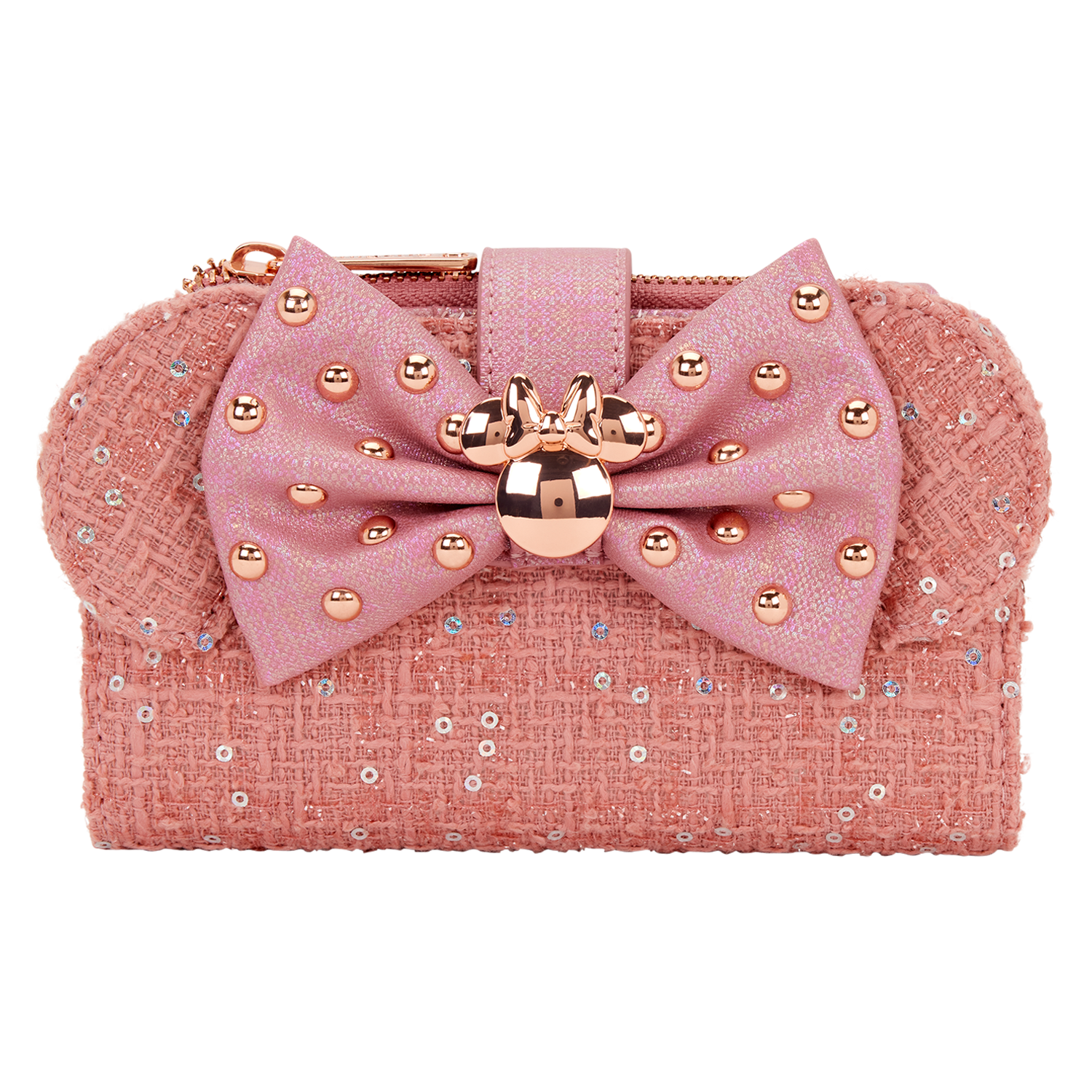 Loungefly Multicolor Minnie Mouse Glitter Tweed Flap Wallet