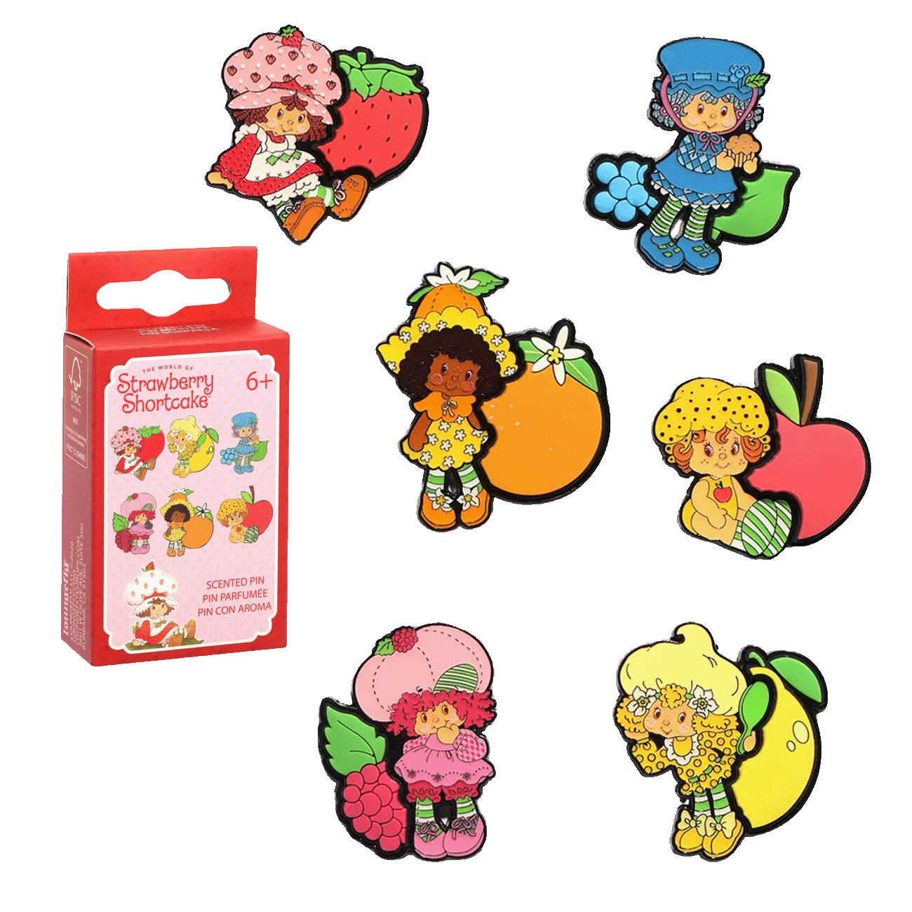 Loungefly Multicolor Strawberry Shortcake Characters Fruit Scented Mystery Box Enamel Pin