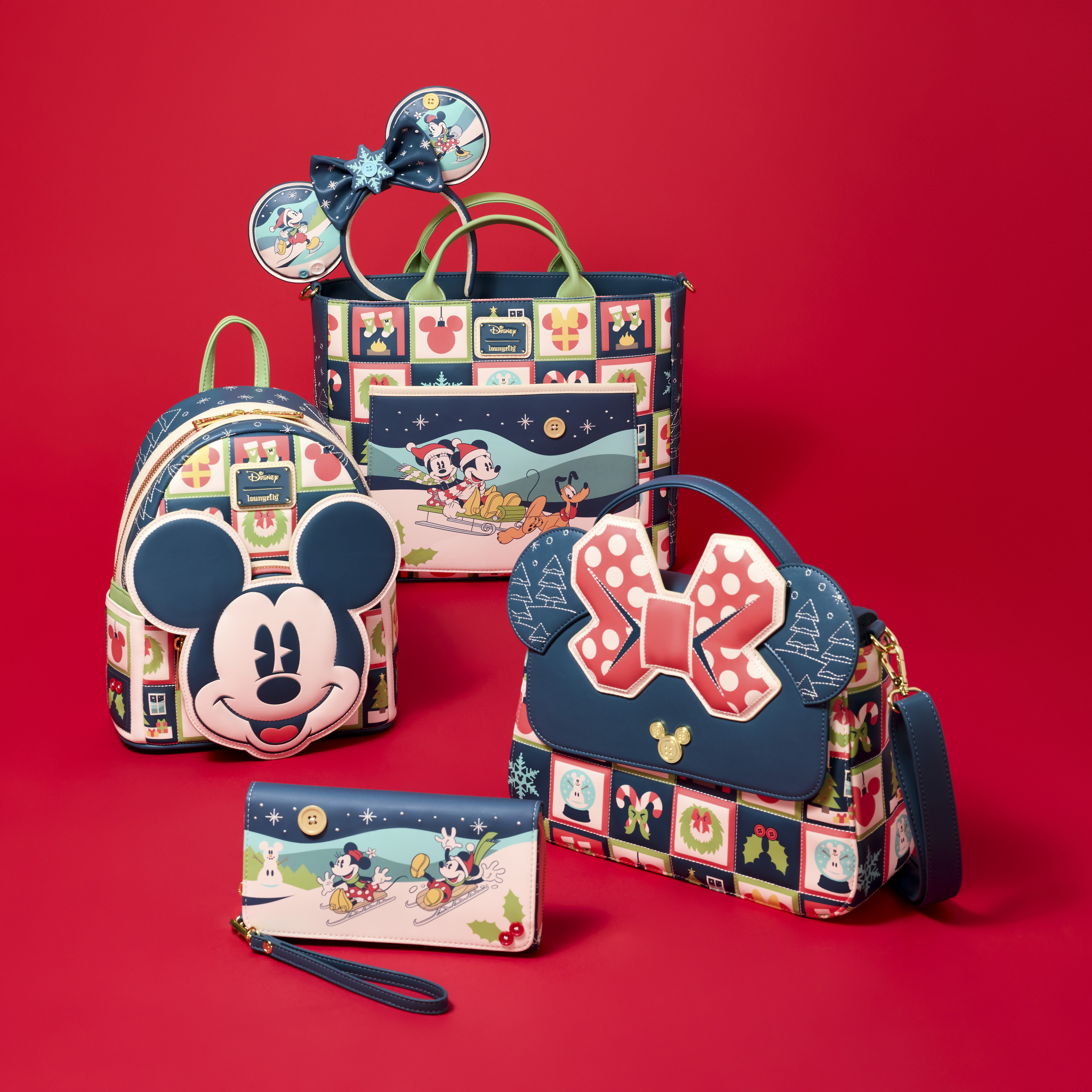 disney loungefly christmas mini backpack Bag one with candy canes and another with a Christmas tree and red and white polka dots! Loungefly Minnie Mouse Christmas Holiday