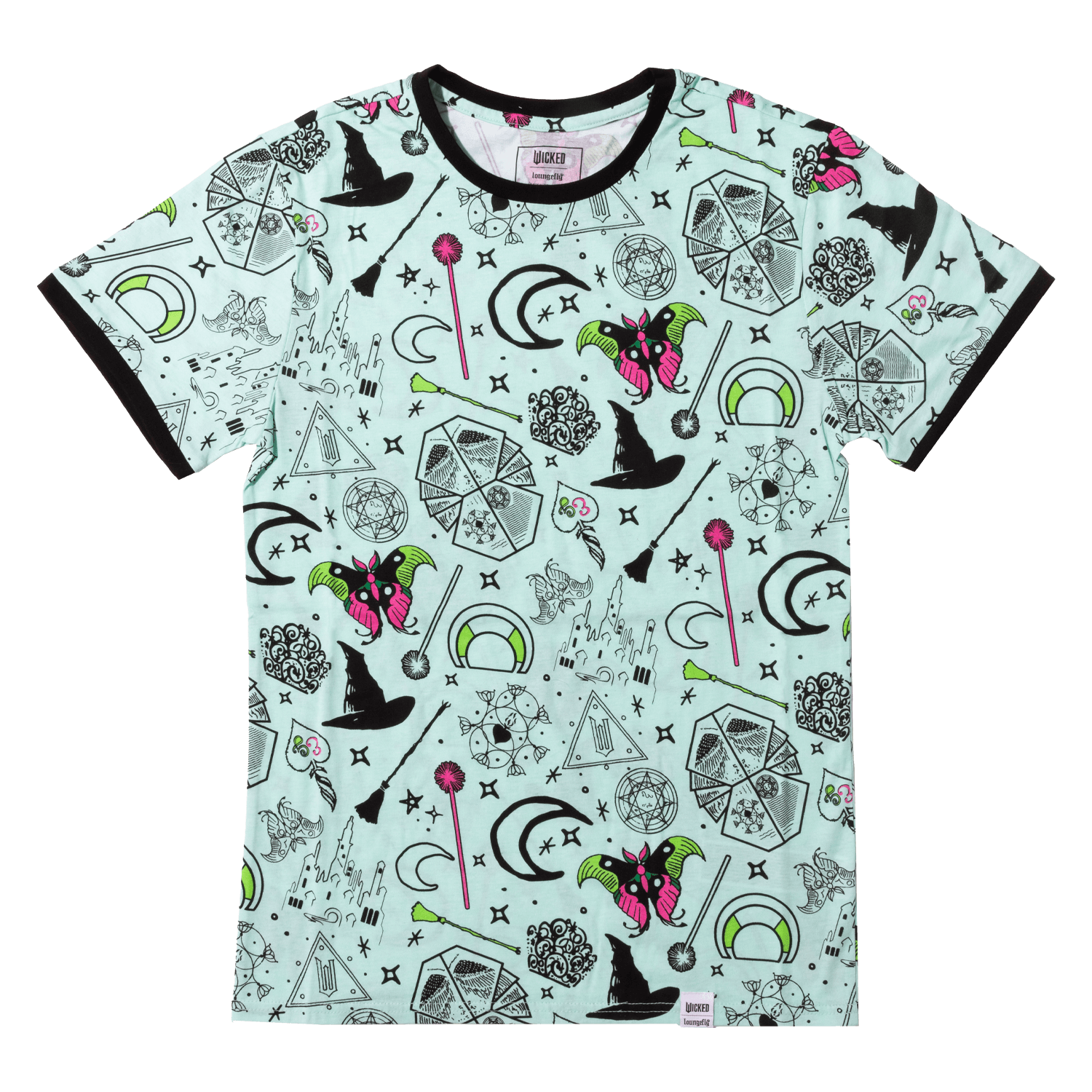 Loungefly Unisex Multicolor Wicked Elphaba & Glinda All-Over Print T-Shirt | Size: Small