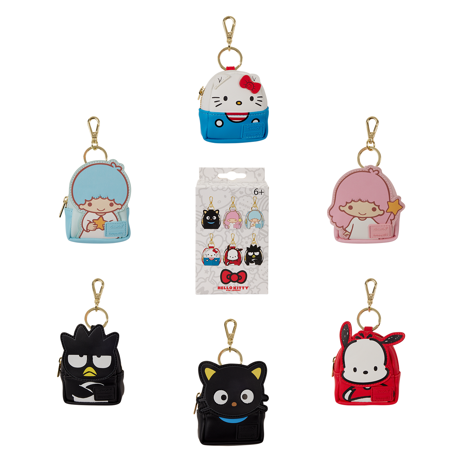 Loungefly Multicolor Sanrio Characters Cosplay Mystery Mini Backpack Keychain Charm