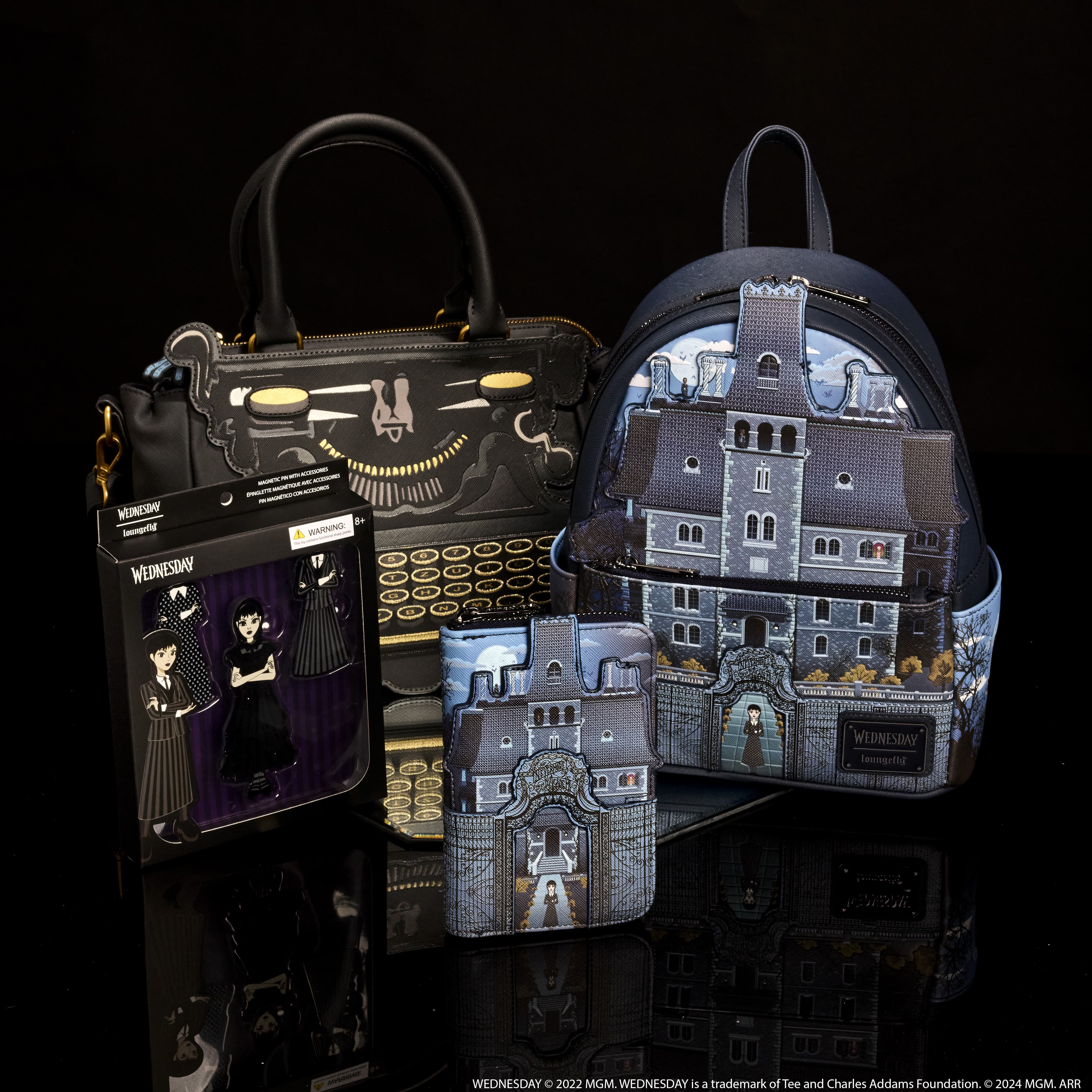 Wednesday Nevermore Academy Castle Glow Mini Backpack 