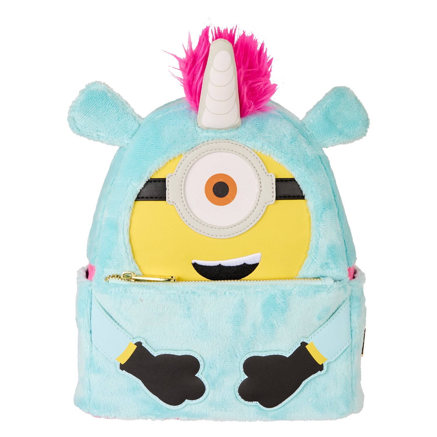 Loungefly Multicolor Minions Fluffy Unicorn Costume Plush Mini Backpack