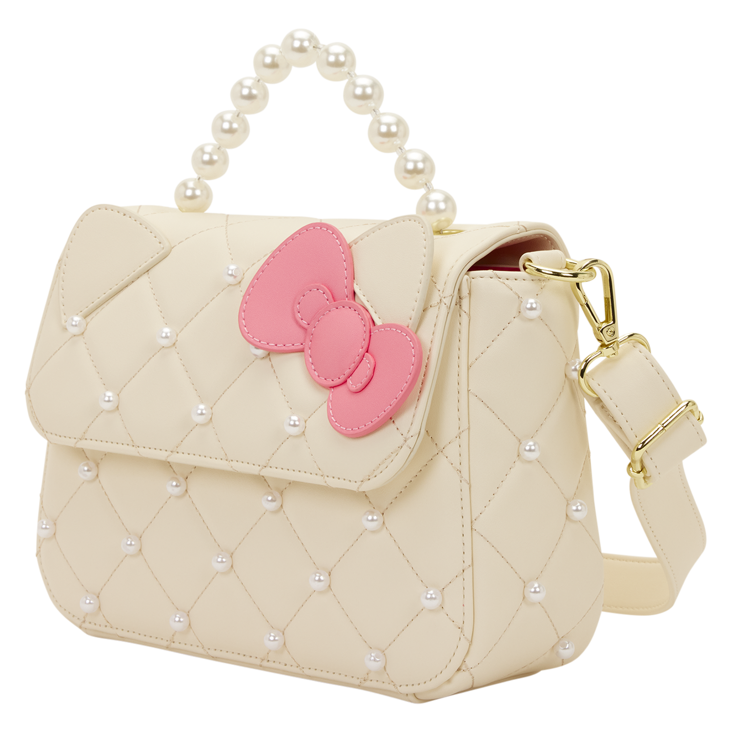 Sanrio Hello Kitty Exclusive Quilted Pearl Handle Crossbody Bag