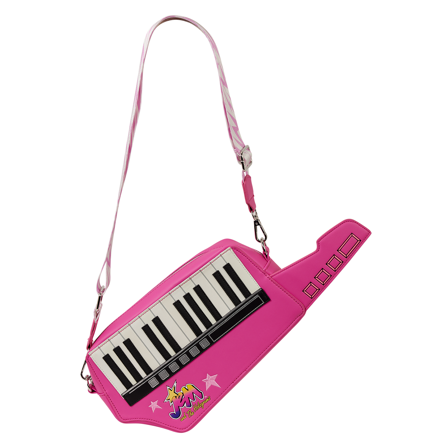Loungefly Multicolor Jem And The Holograms Figural Keytar Glow Crossbody Bag
