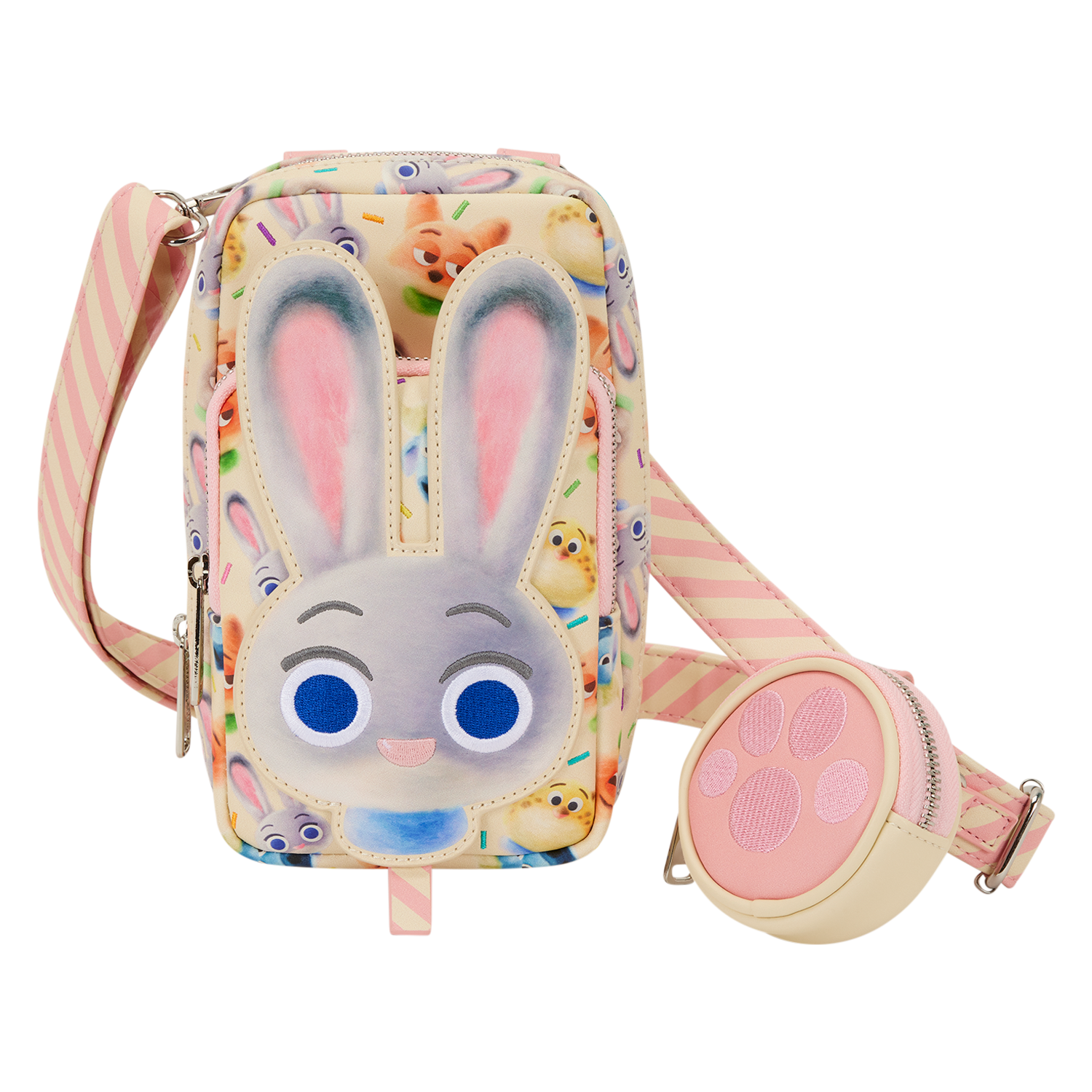 Loungefly Multicolor Zootropolis 2 Judy Hopps Cotton Candy Cosplay Cell Phone Crossbody Bag With Coin Bag
