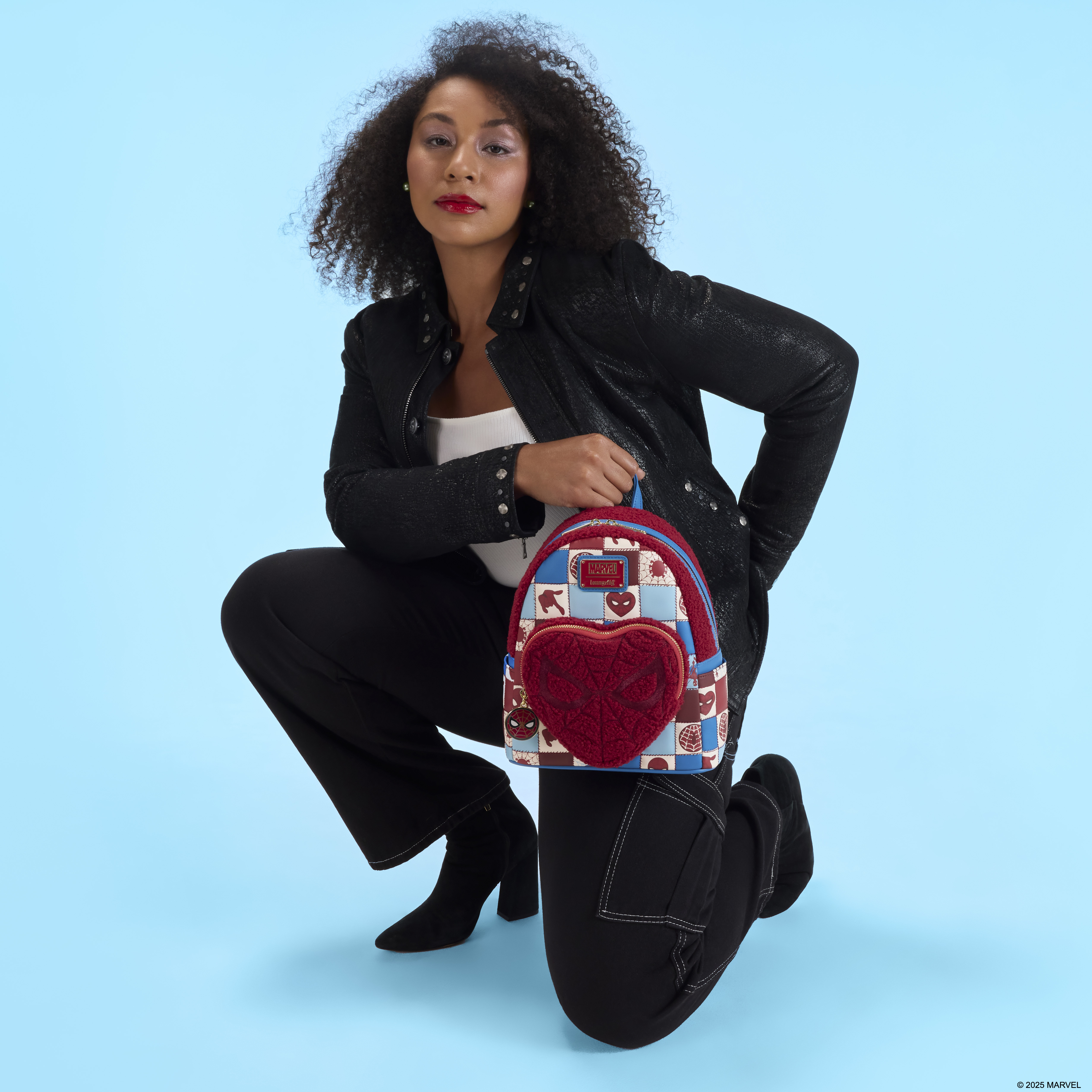 Loungefly Marvel Spider-Man Heart Pocket Mini Backpack Spider-Man Sherpa Heart Mini Backpack Review | TikTok main image 4
