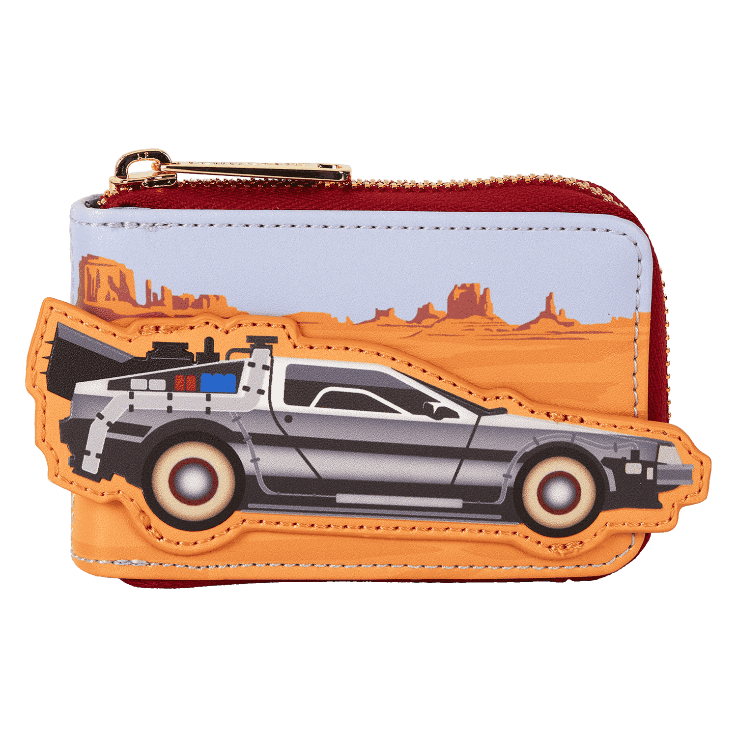 loungefly バックトゥザフューチャー カードケース Back To The Future 40th Anniversary Delorean Accordion