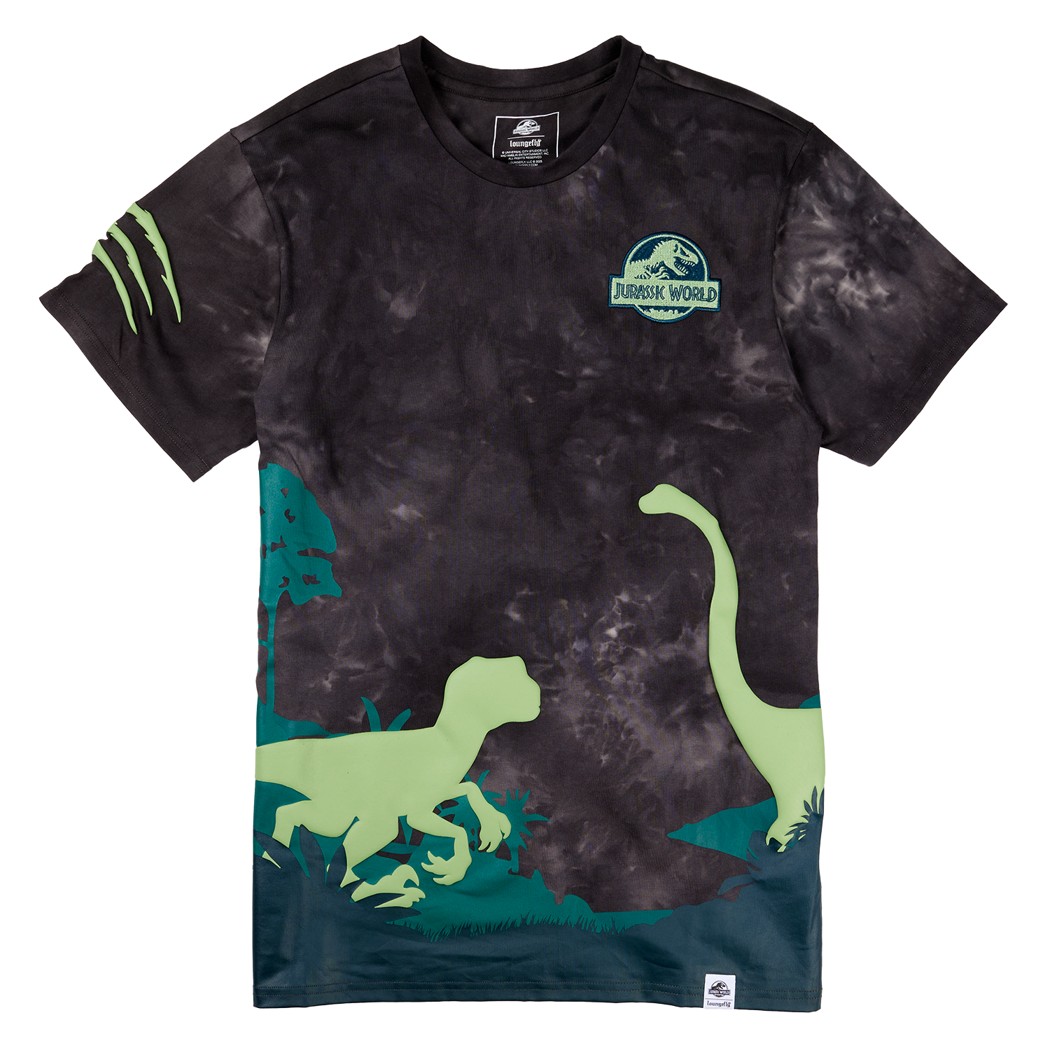 Loungefly Unisex Multicolor Jurassic World Jungle Scene T-Shirt | Size: Small