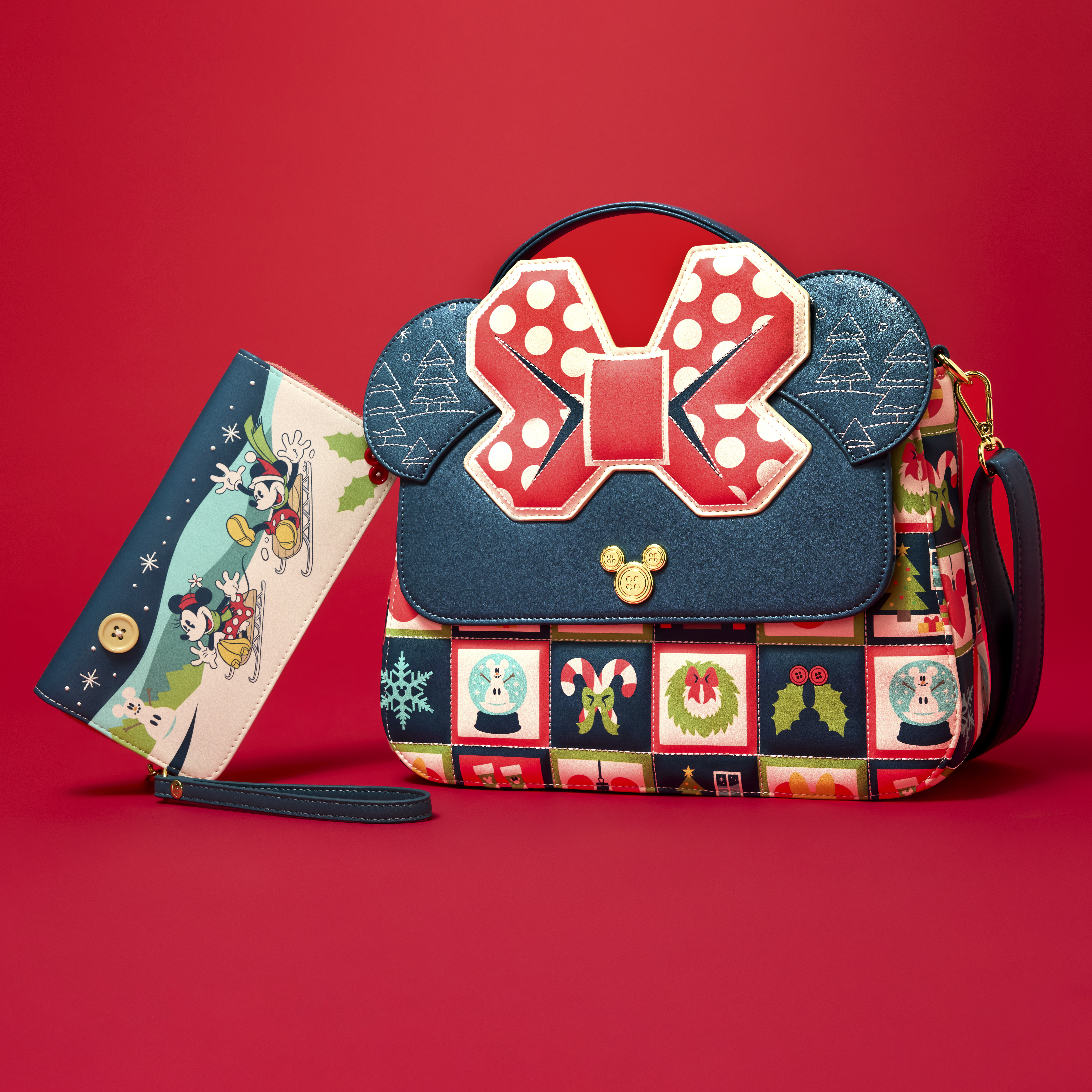 Minnie Mouse Holiday Crossbody Bag | Loungefly display picture 3