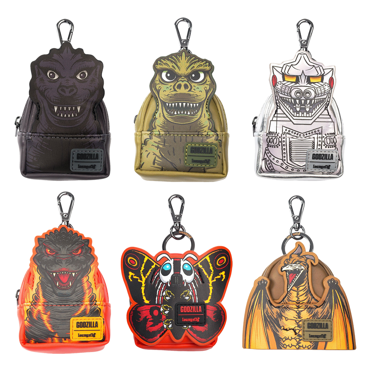 Loungefly Multicolor Godzilla Mystery Box Mini Backpack Bag Charm