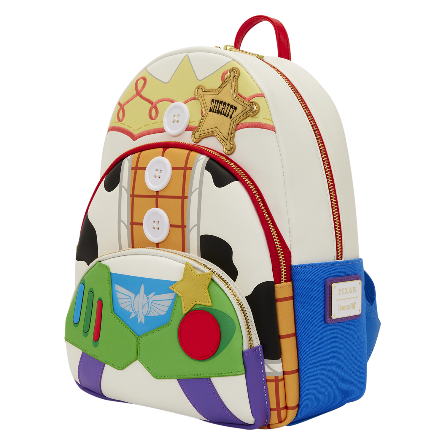 Loungefly ディズニーピクサー トイストーリー サウンド付き リュック Toy Story 5 Triple Pocket Jessie, Woody, & Buzz Midi Backpack