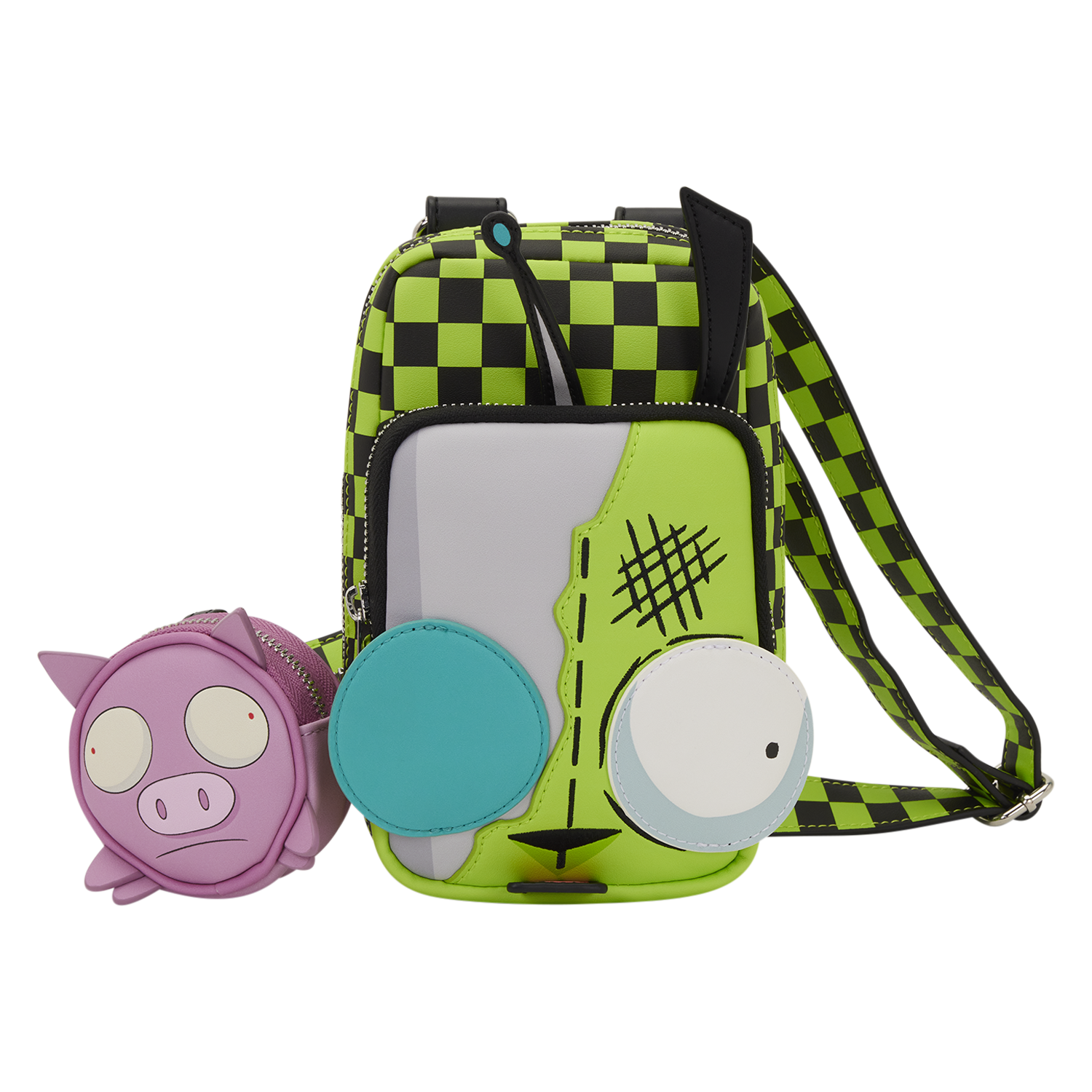 Loungefly Multicolor Invader Zim Gir Cell Phone Crossbody Bag With Coin Bag