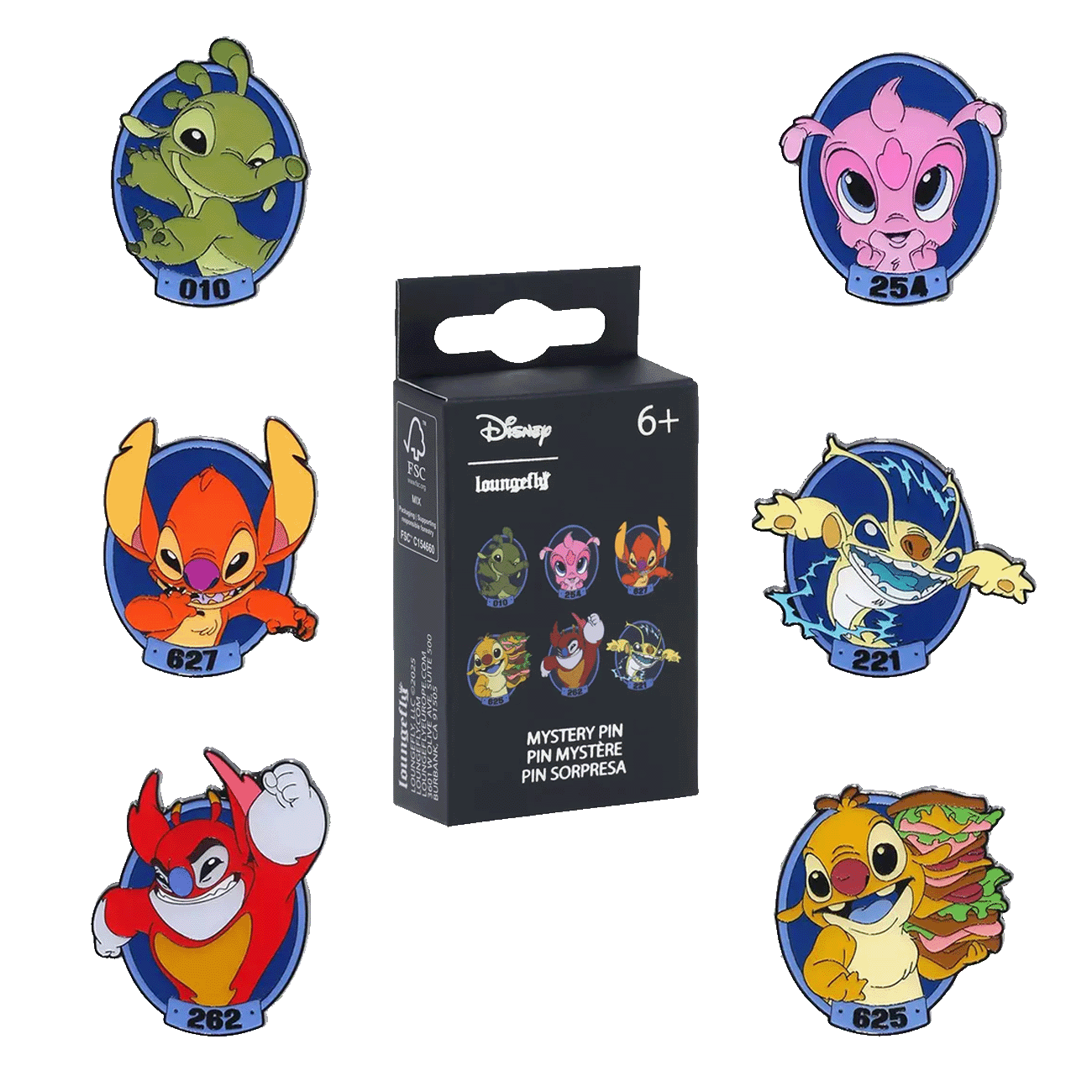Loungefly Multicolor Stitch Experiments Mystery Pin - Disney