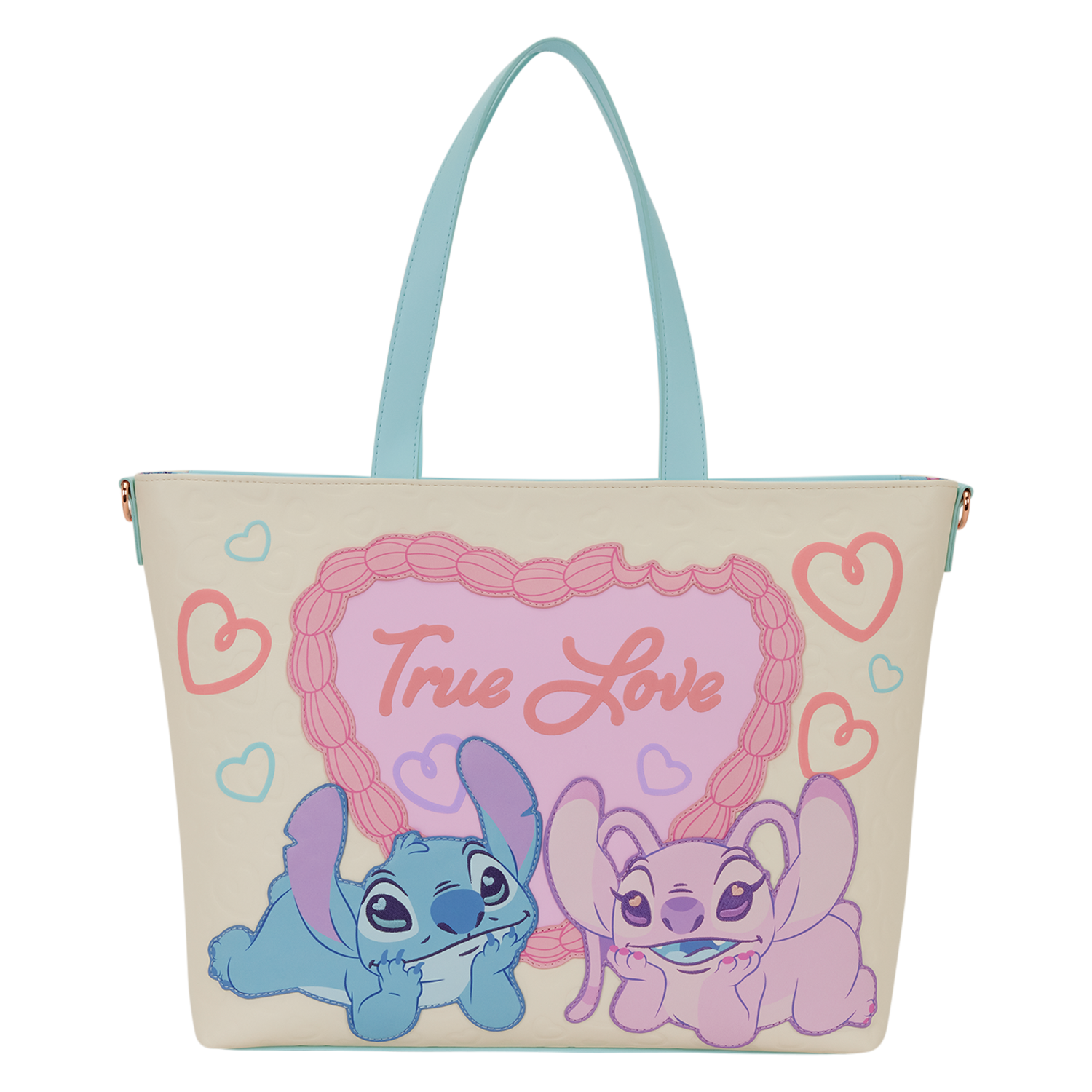 Loungefly Multicolor Stitch & Angel True Love Tote Crossbody Bag