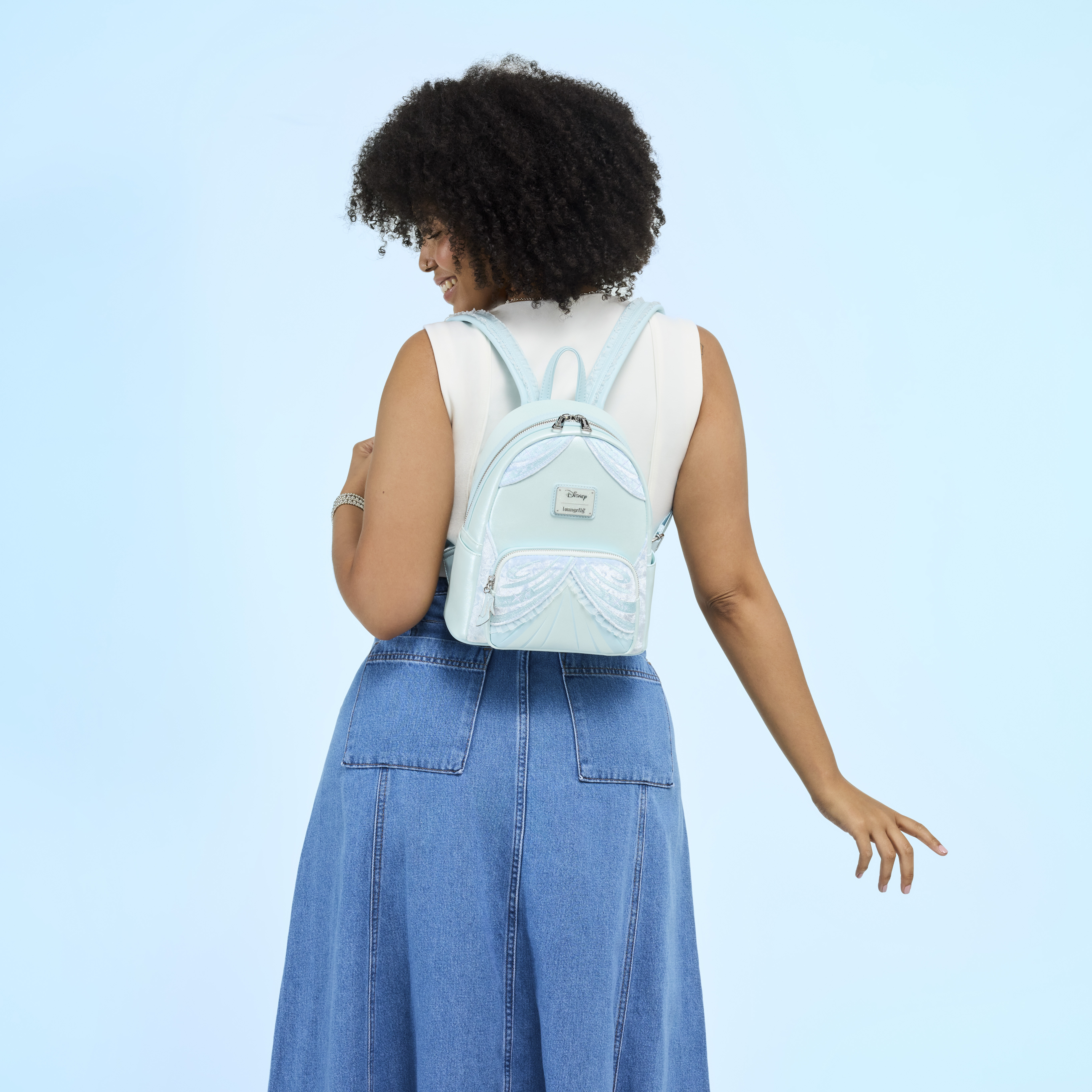 Loungefly Cinderella Gown Cosplay Pastel Blue  Backpack Loungefly Disney Cinderella Ball Gown Mini Backpack | Hot Topic main image 3