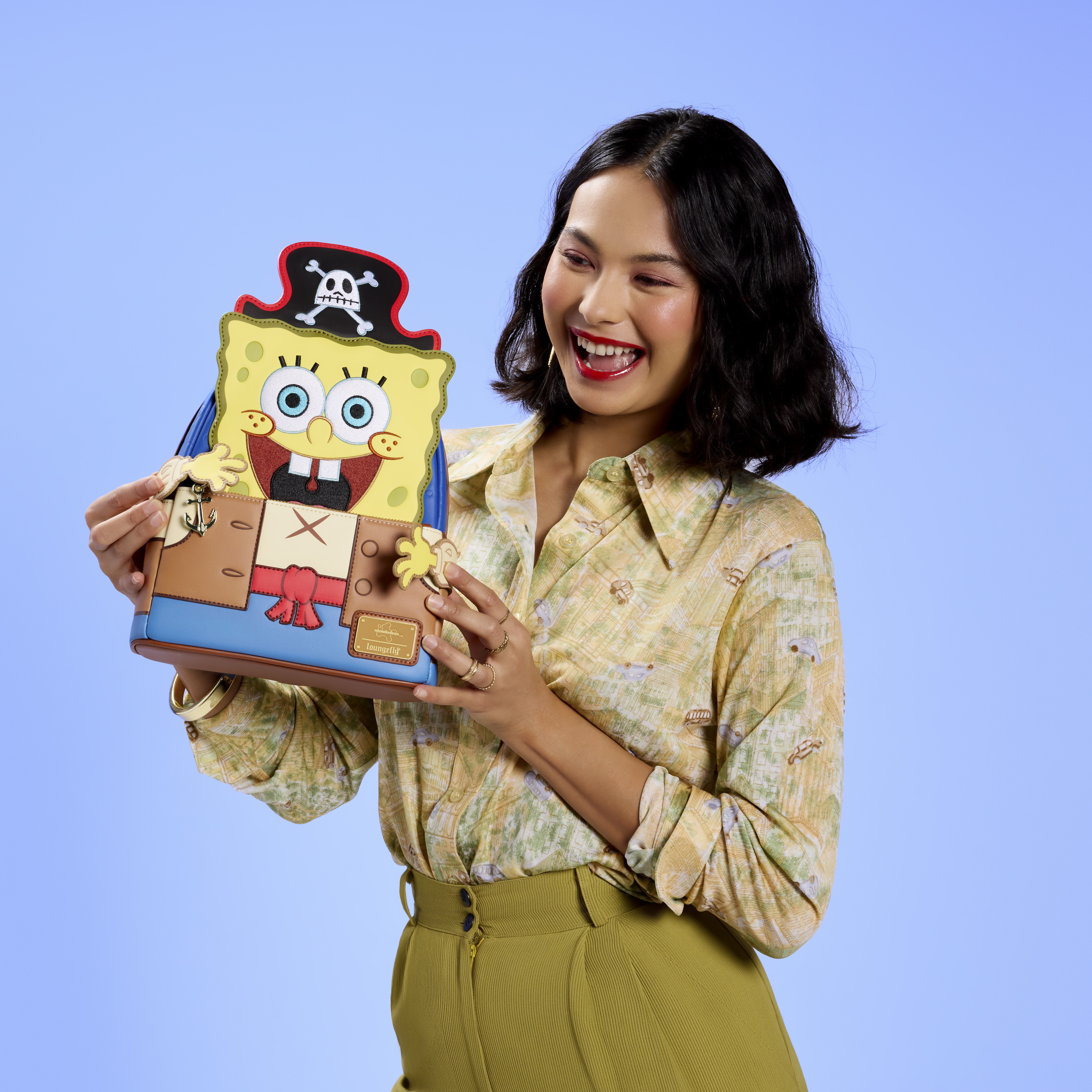 Loungefly SpongeBob SquarePants Character Pirate BP- Yellow, Blue, Brown, Red Celebrate with SpongeBob SquarePants Pirate Bag! | TikTok main image 3