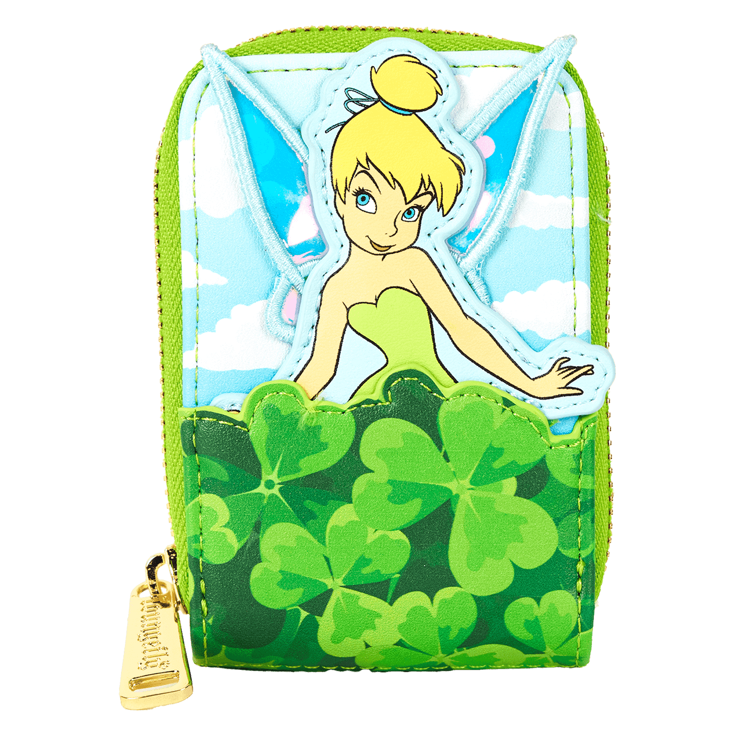☆Loungefly☆Peter Pan Tinker Bell Clover Accordion Wallet WDWA3217-