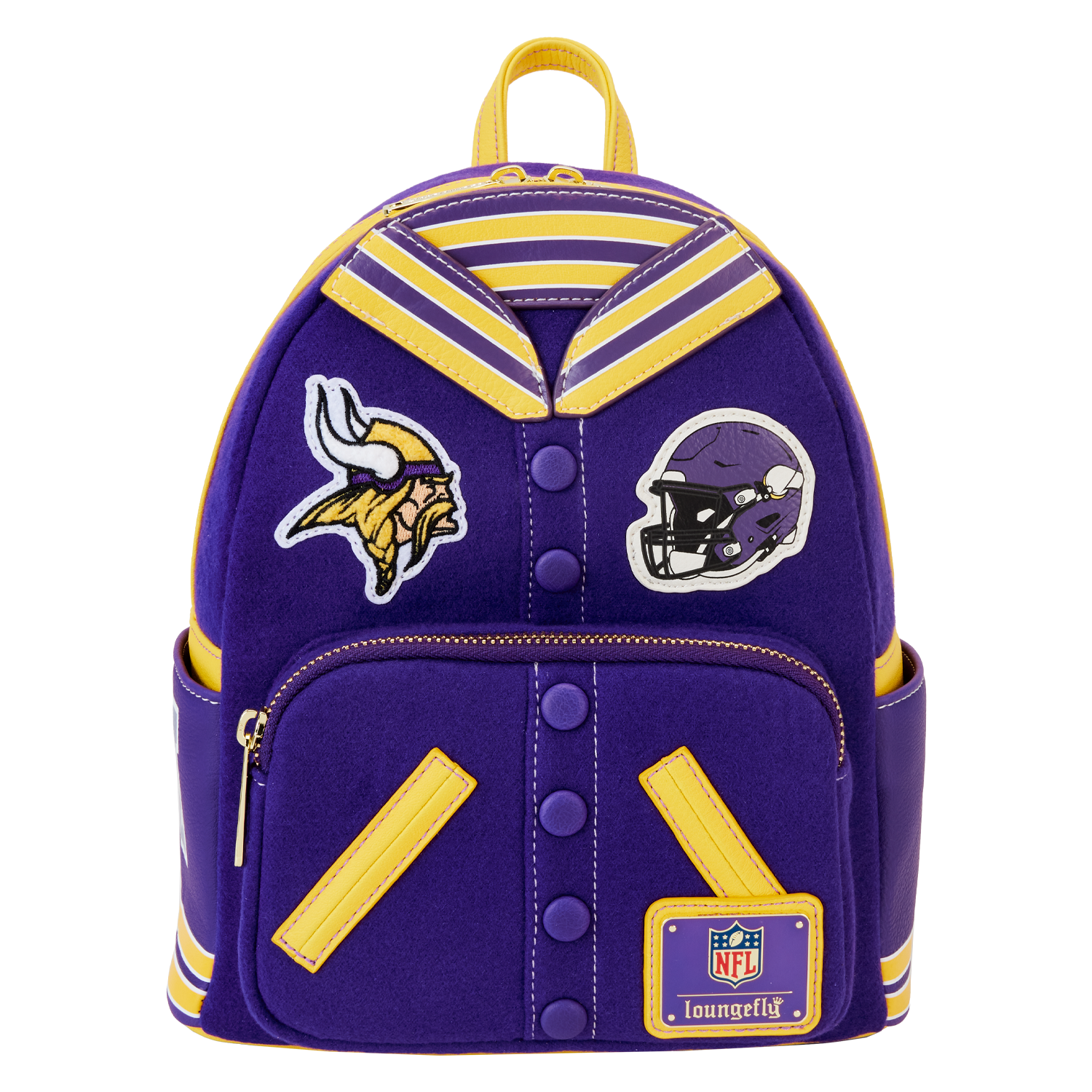 【Lounge Fly】NFL Minnesota Vikings Sequin Mini Backpack Loungefly Minnesota Vikings Sequin Mini Backpack