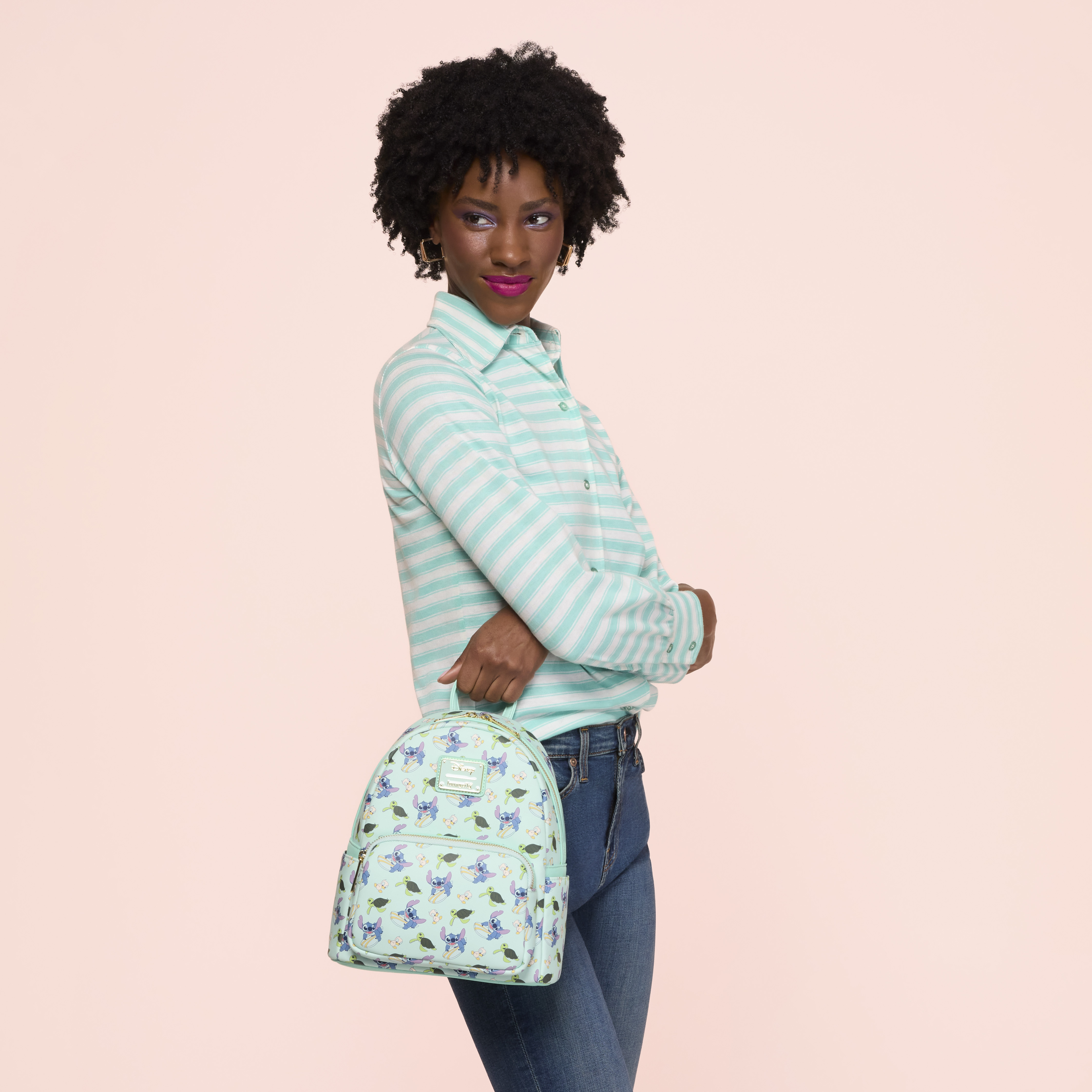 NWT Disney Lilo & Stitch Animal Friends All-Over Print Loungefly Mini Backpack Lilo & Stitch Loungefly Disney Lilo & Stitch Locations  main image 2