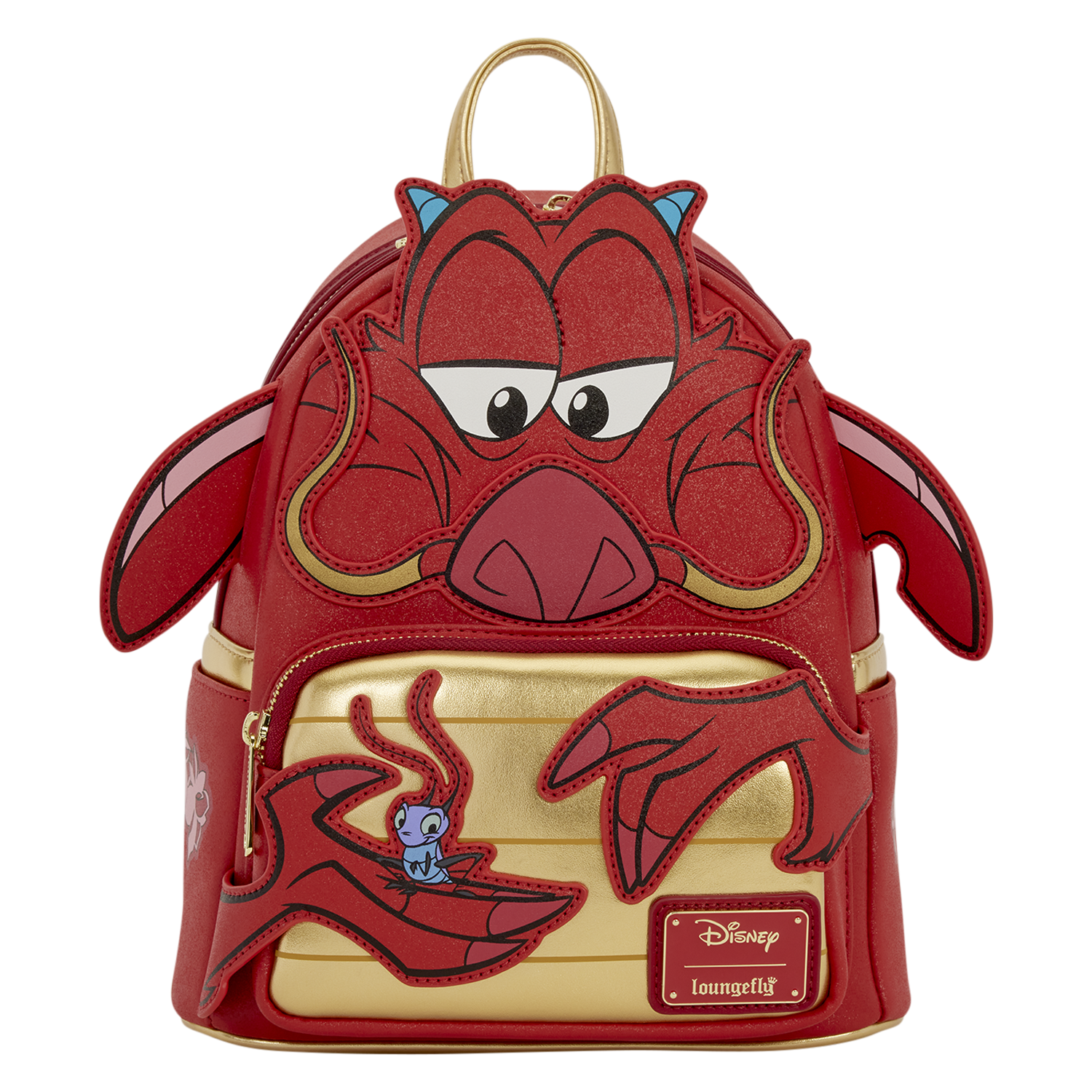 Disney Gold Mulan Mushu Loungefly Mini Backpack - Image 2